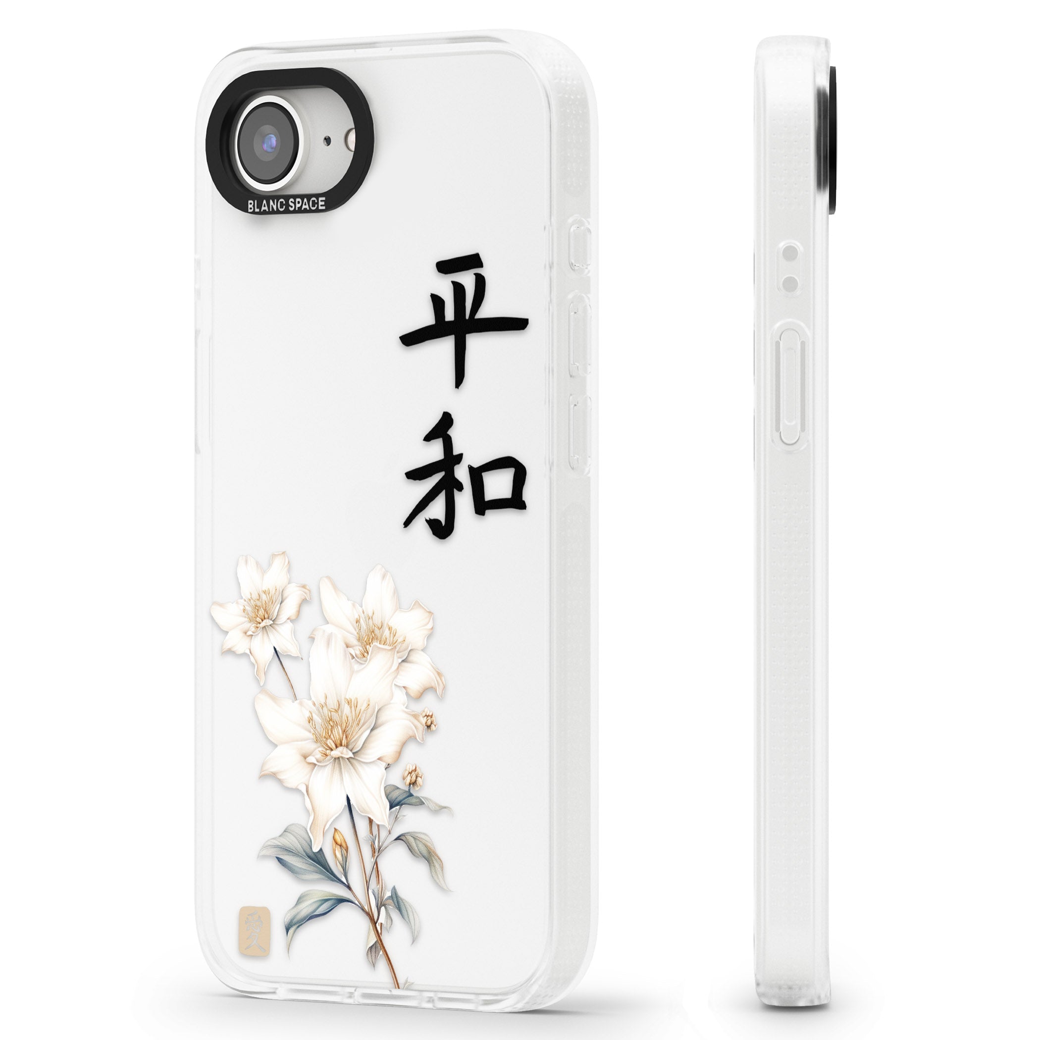 Peace and Flowers iPhone 16e Clear Case Impact Air - Blanc Space