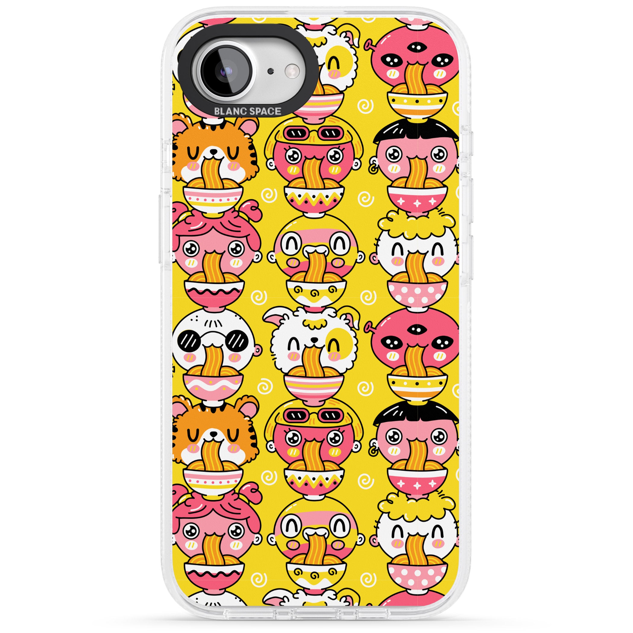 Ramen Noodle Kawaii Pattern iPhone 16e Clear Case Impact Air - Blanc Space