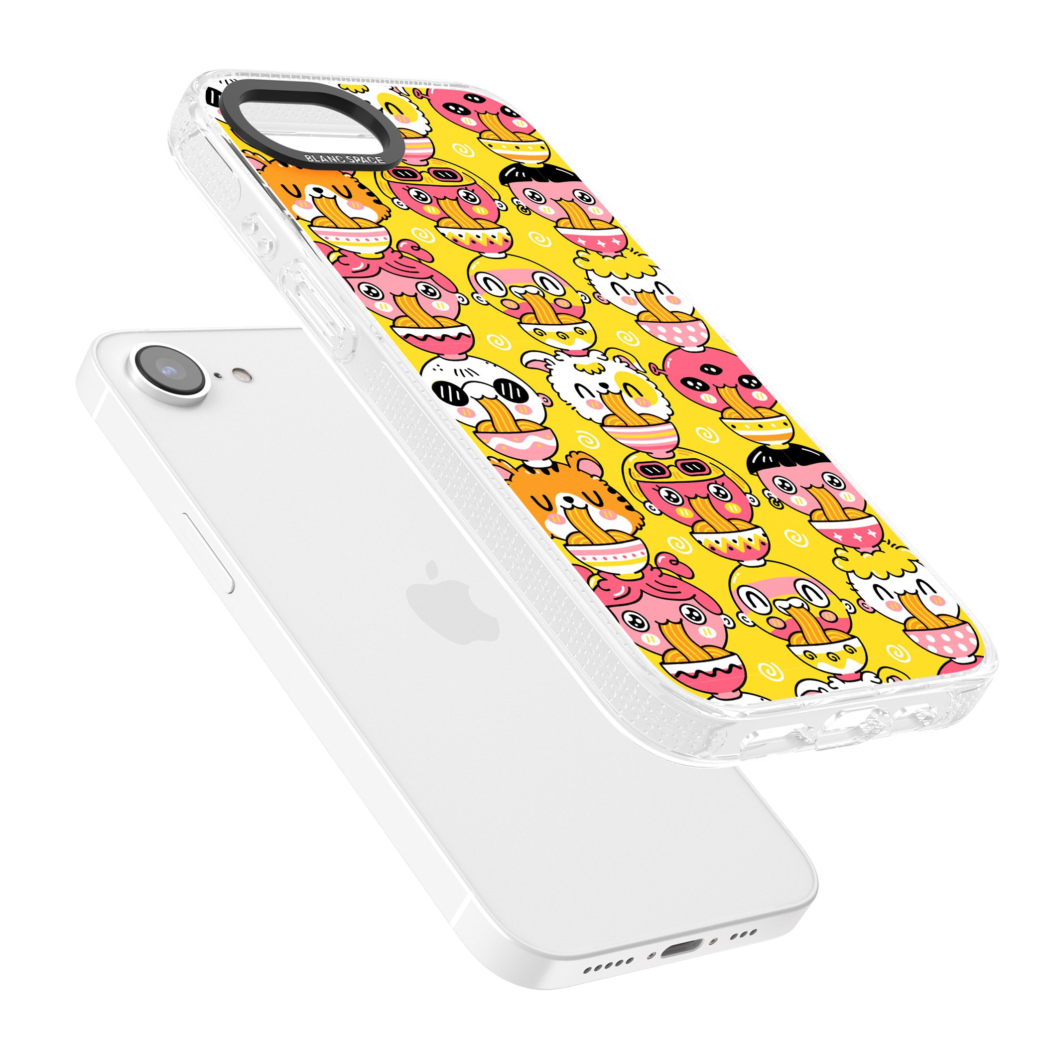 Ramen Noodle Kawaii Pattern iPhone 16e Clear Case Impact Air - Blanc Space