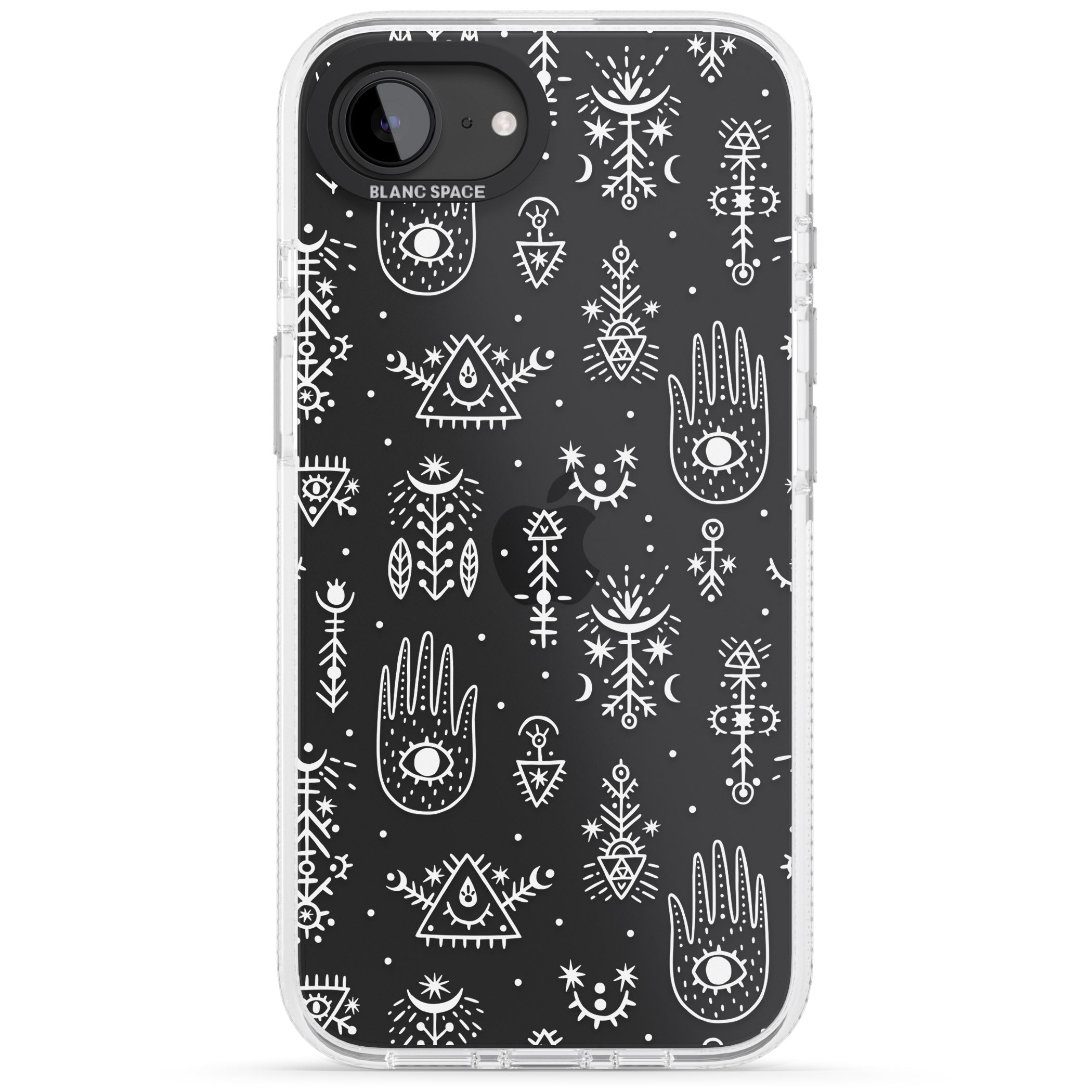 Black Tribal Palms iPhone 16e Clear Case Impact Air - Blanc Space