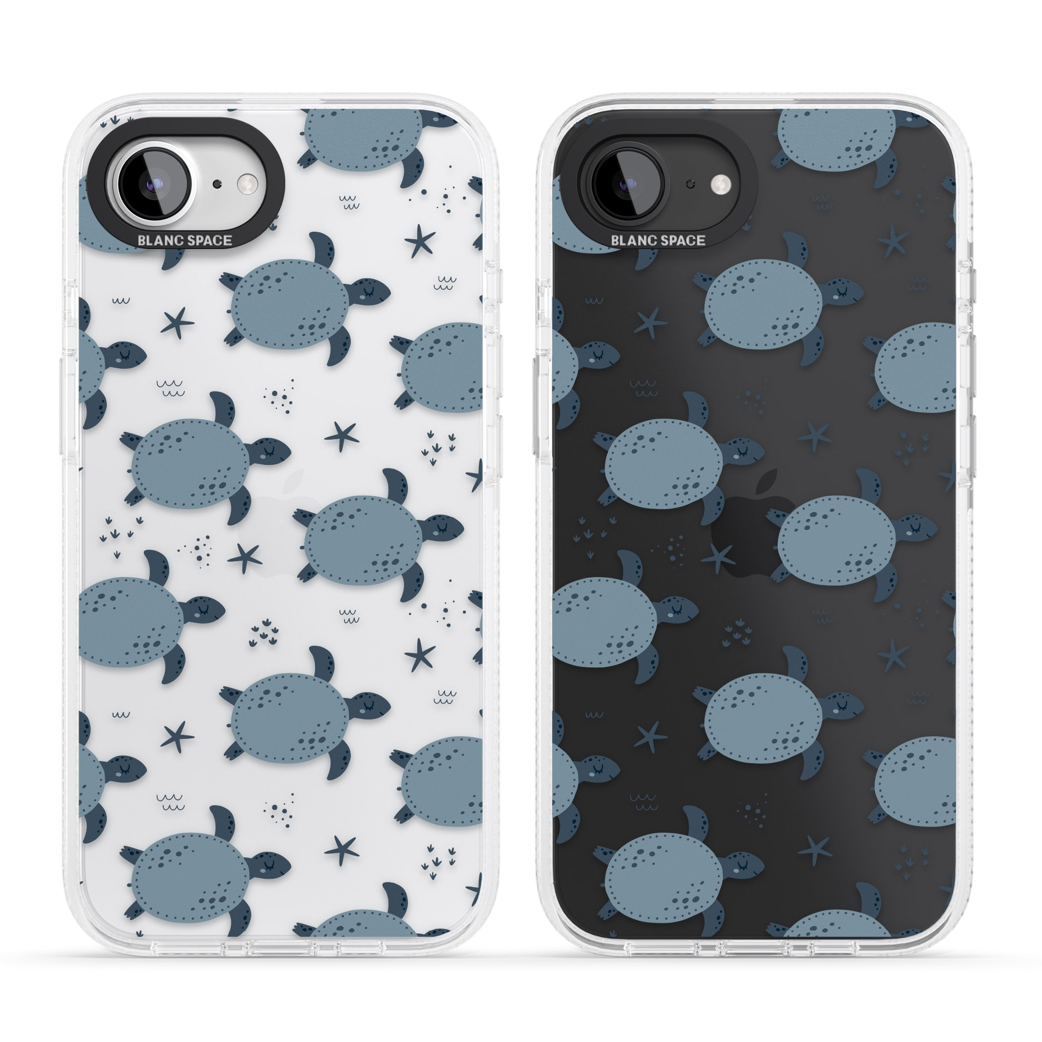Under The Sea Patterns Sea Turtles (Clear) iPhone 16e Clear Case Impact Air - Blanc Space