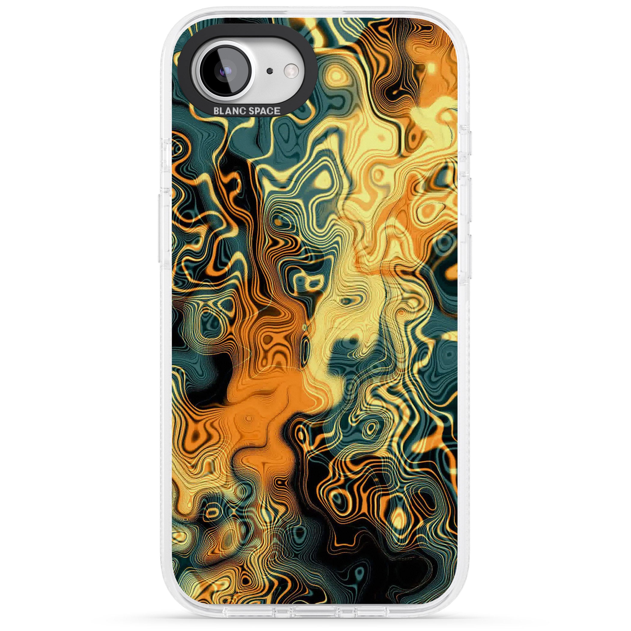 Gold Green Marble iPhone 16e Clear Case Impact Air - Blanc Space