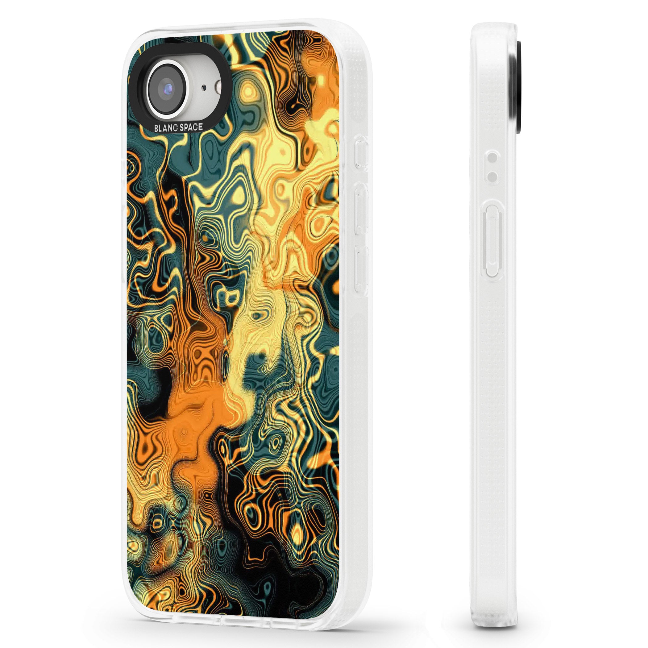 Gold Green Marble iPhone 16e Clear Case Impact Air - Blanc Space