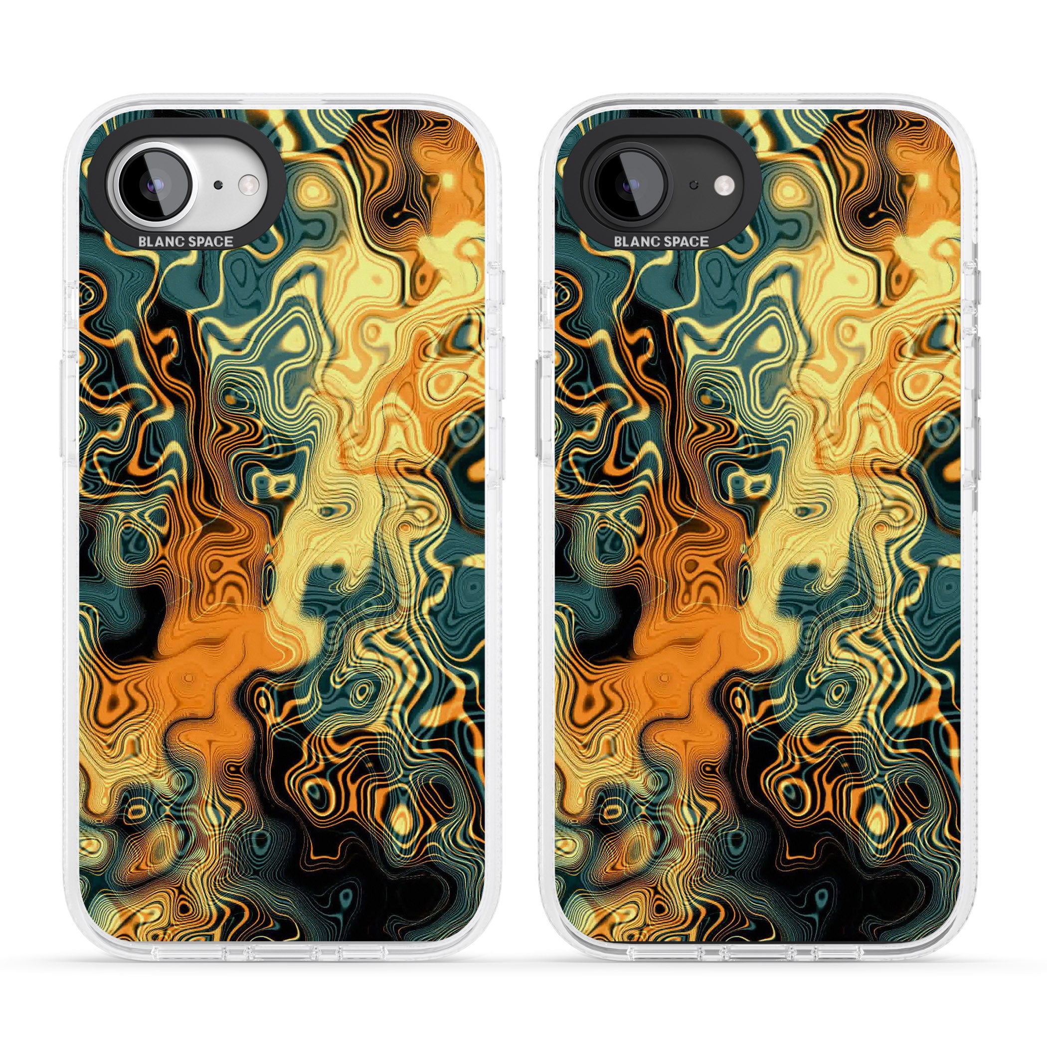 Gold Green Marble iPhone 16e Clear Case Impact Air - Blanc Space