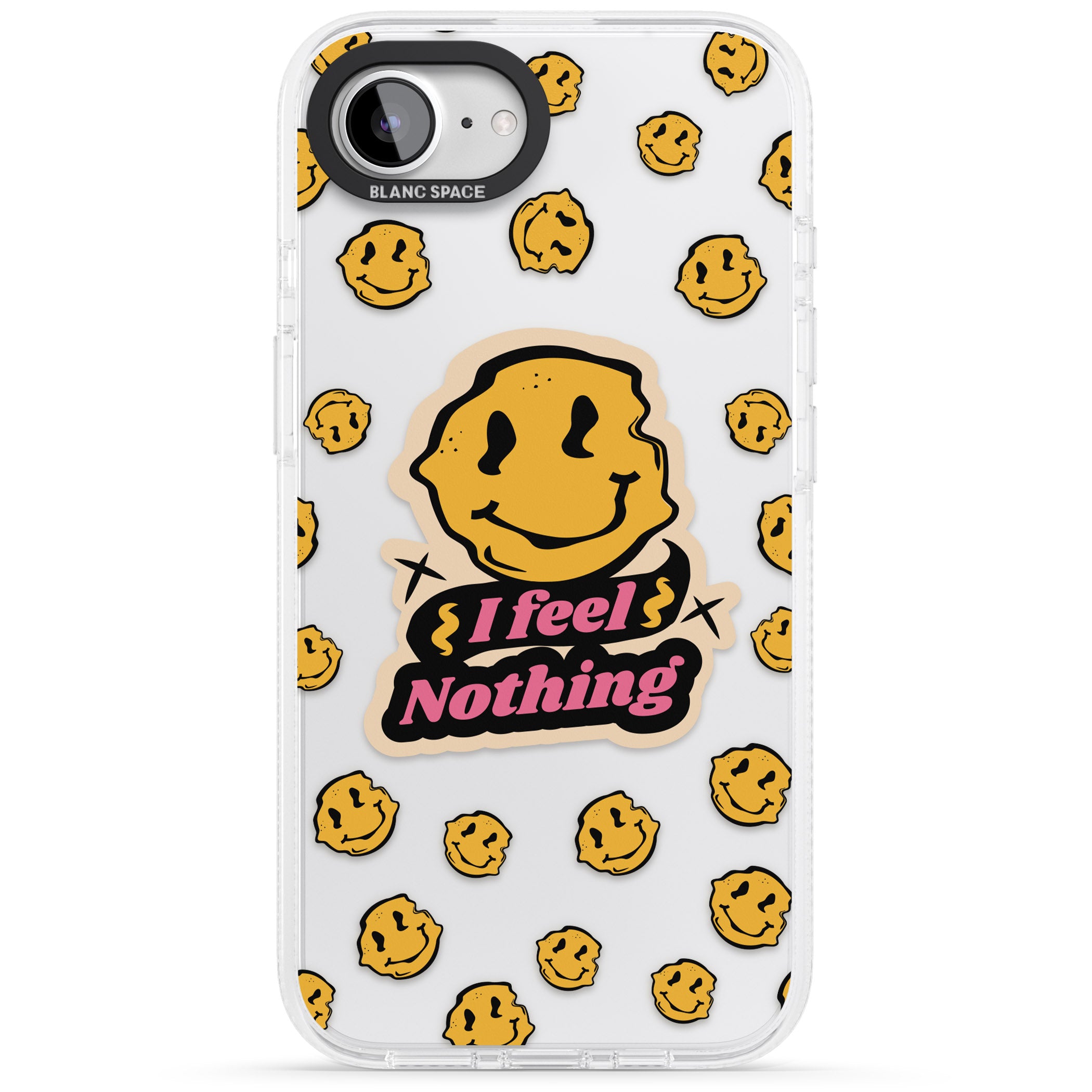 I feel nothing (Clear) iPhone 16e Clear Case Impact Air - Blanc Space