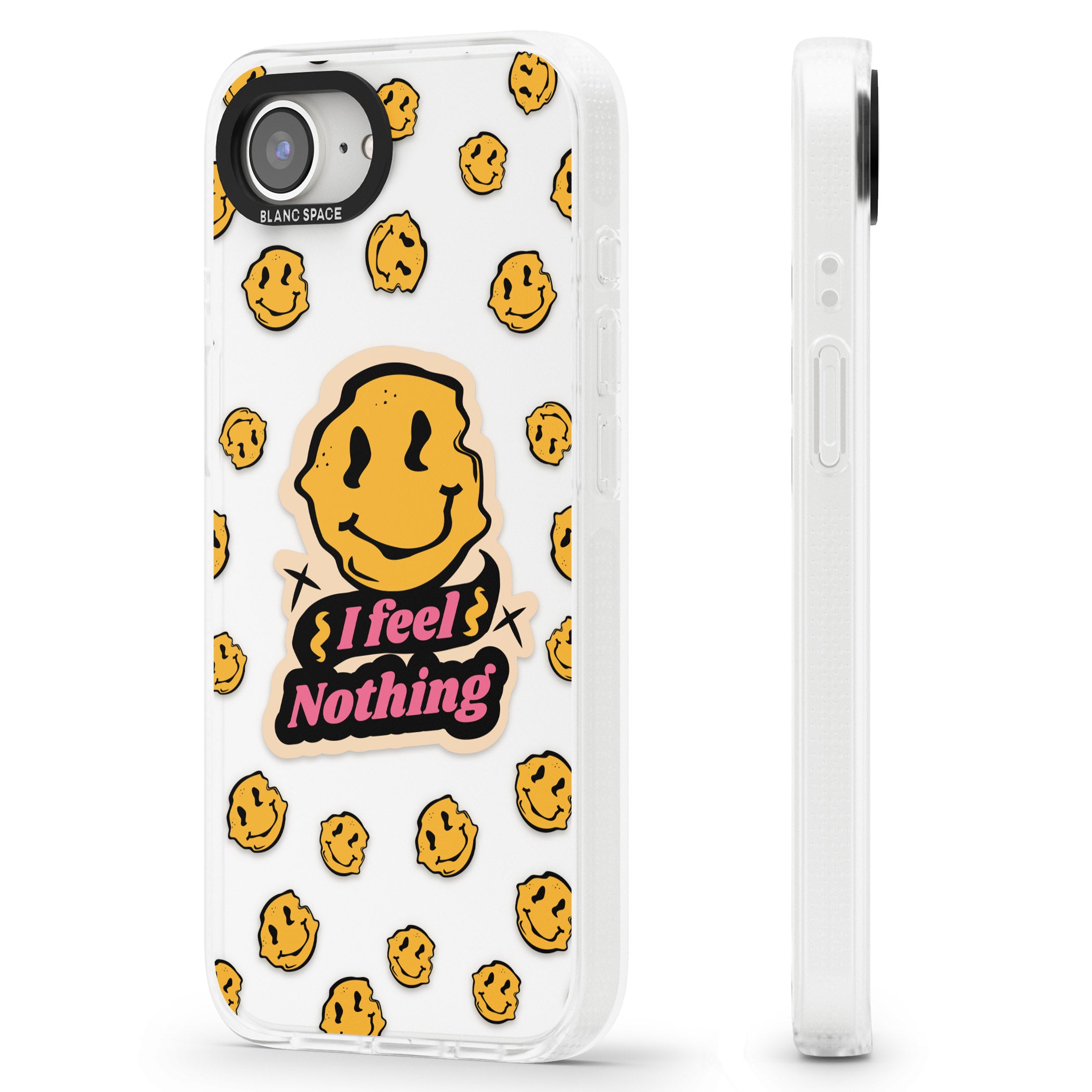 I feel nothing (Clear) iPhone 16e Clear Case Impact Air - Blanc Space