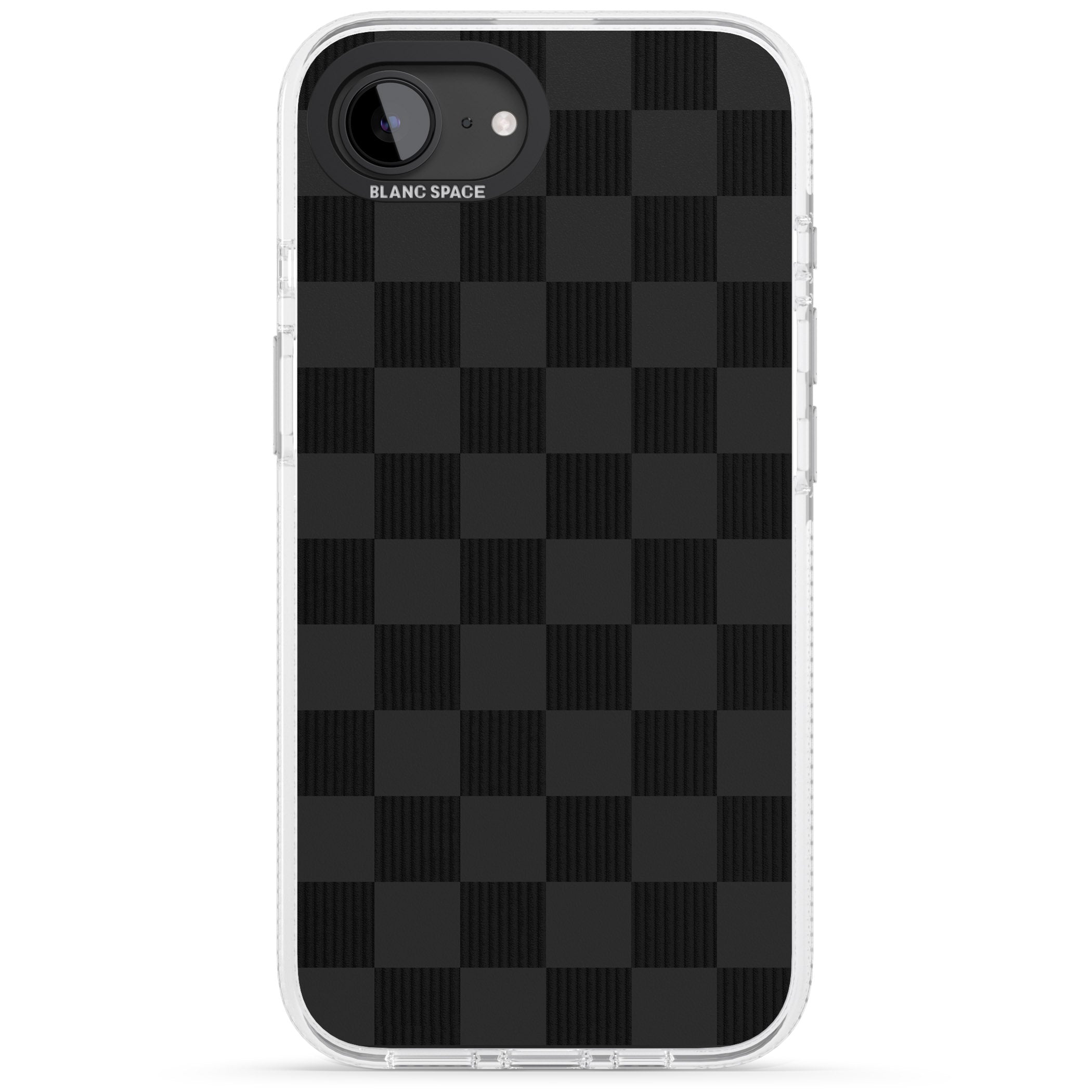 BLACK CHECKERED iPhone 16e Clear Case Impact Air - Blanc Space