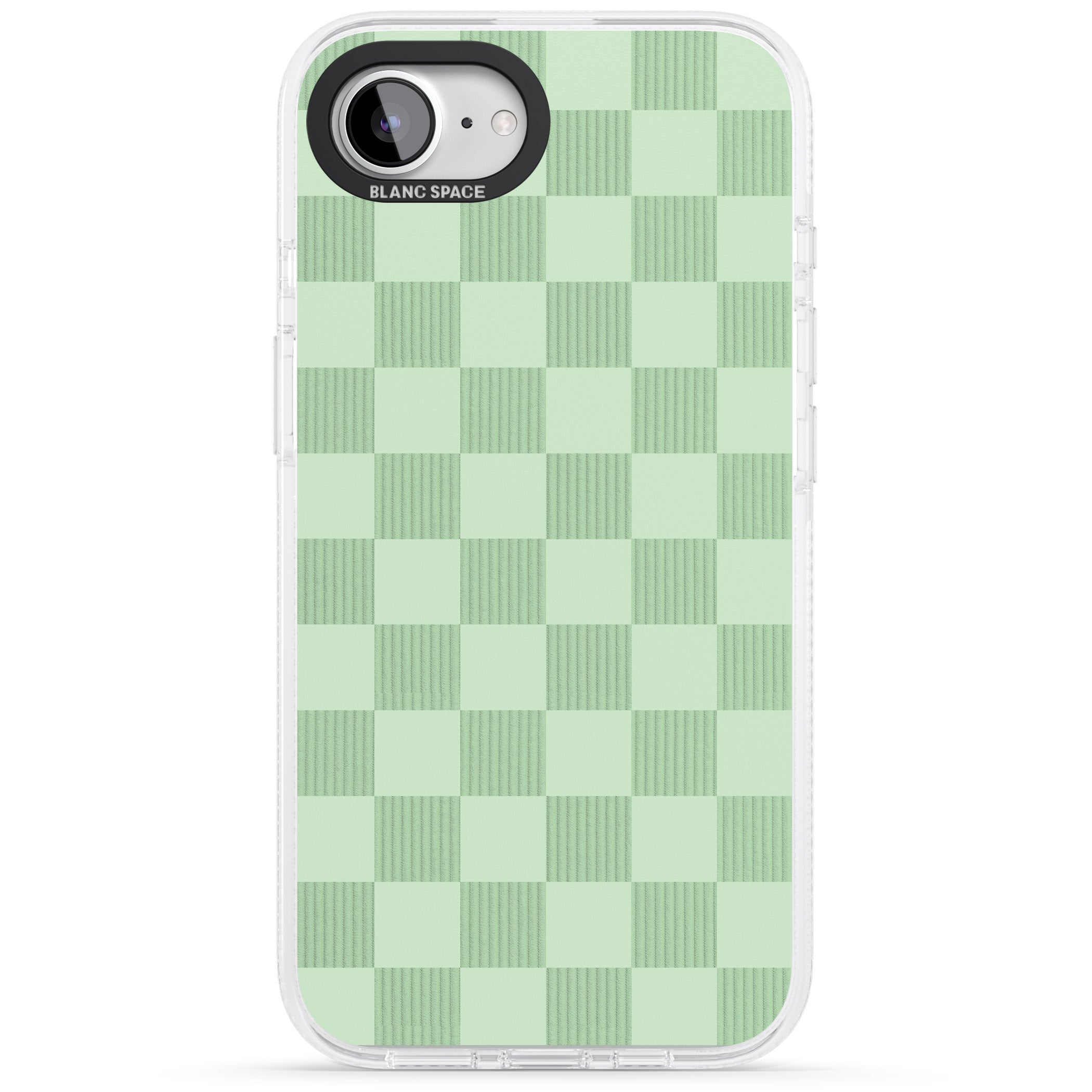 SEAFOAM CHECKERED iPhone 16e Clear Case Impact Air - Blanc Space