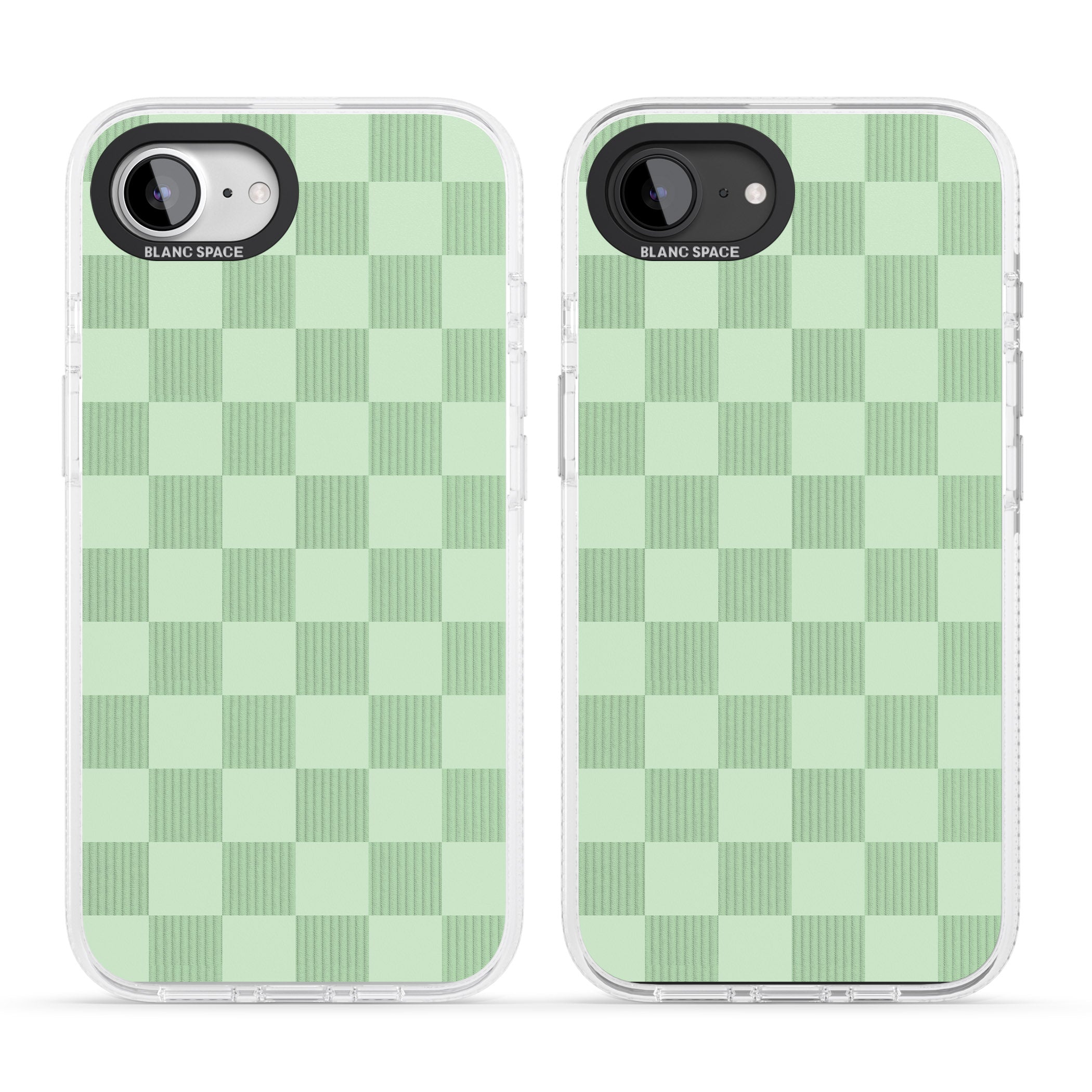 SEAFOAM CHECKERED iPhone 16e Clear Case Impact Air - Blanc Space