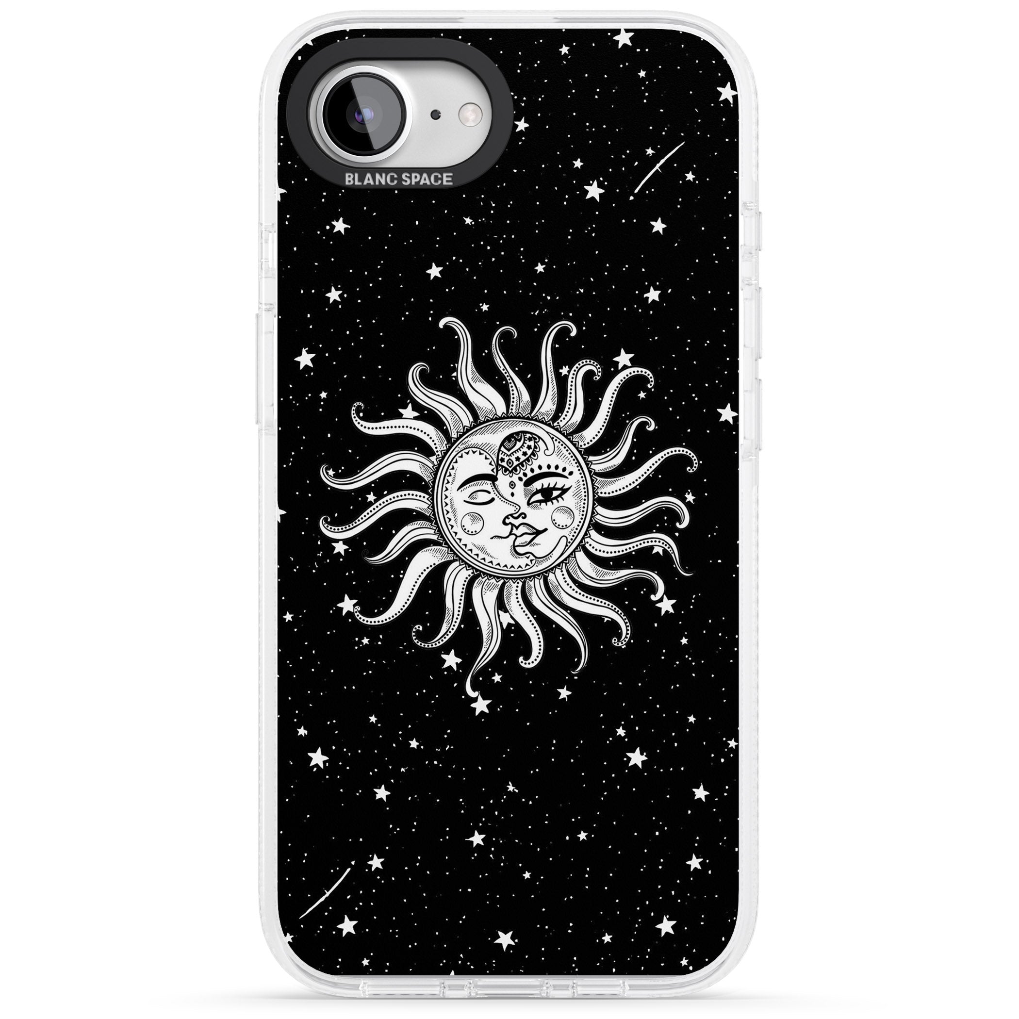 Mystic Sun Moon iPhone 16e Clear Case Impact Air - Blanc Space