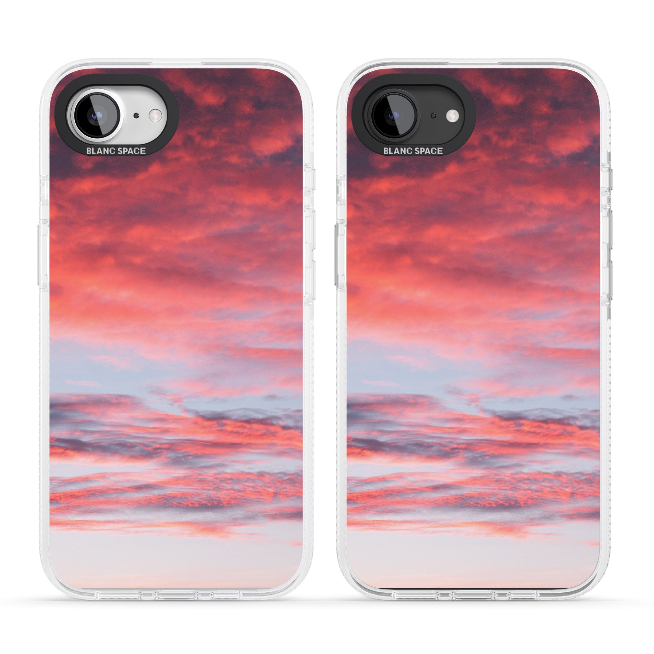 Pink Cloudy Sunset Photograph iPhone 16e Clear Case Impact Air - Blanc Space