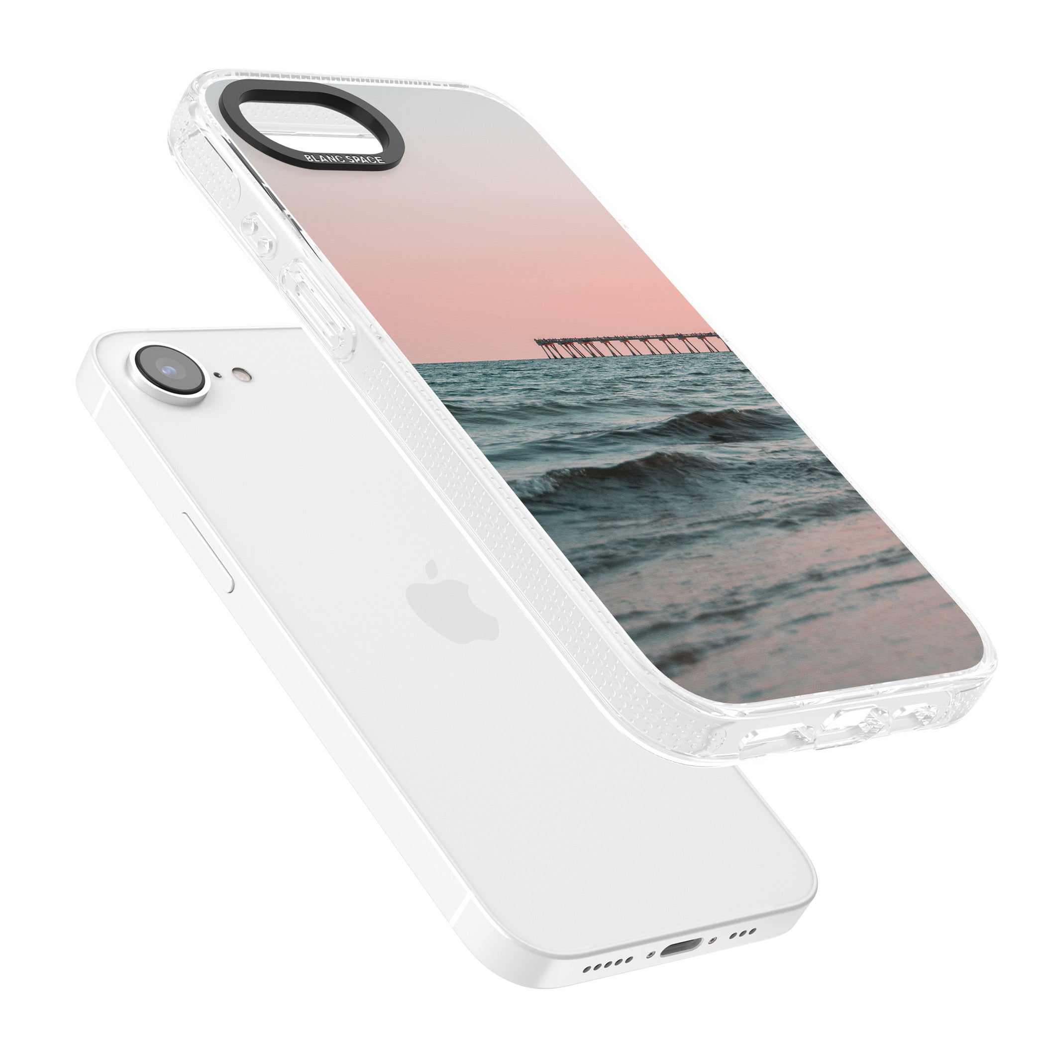Beach Pier Photograph iPhone 16e Clear Case Impact Air - Blanc Space