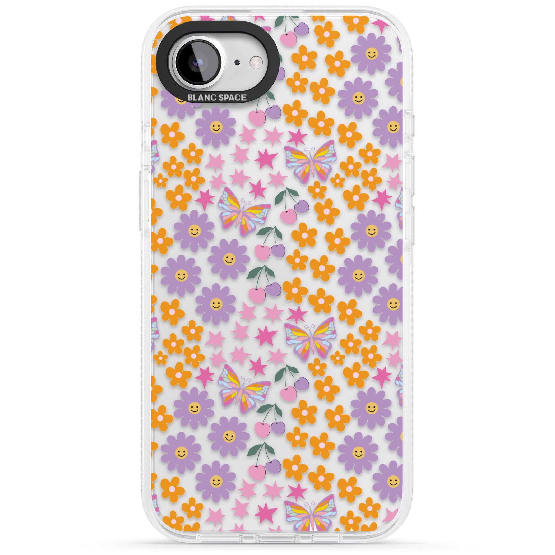 Botanical Bombardment iPhone 16e Clear Case Impact Air - Blanc Space