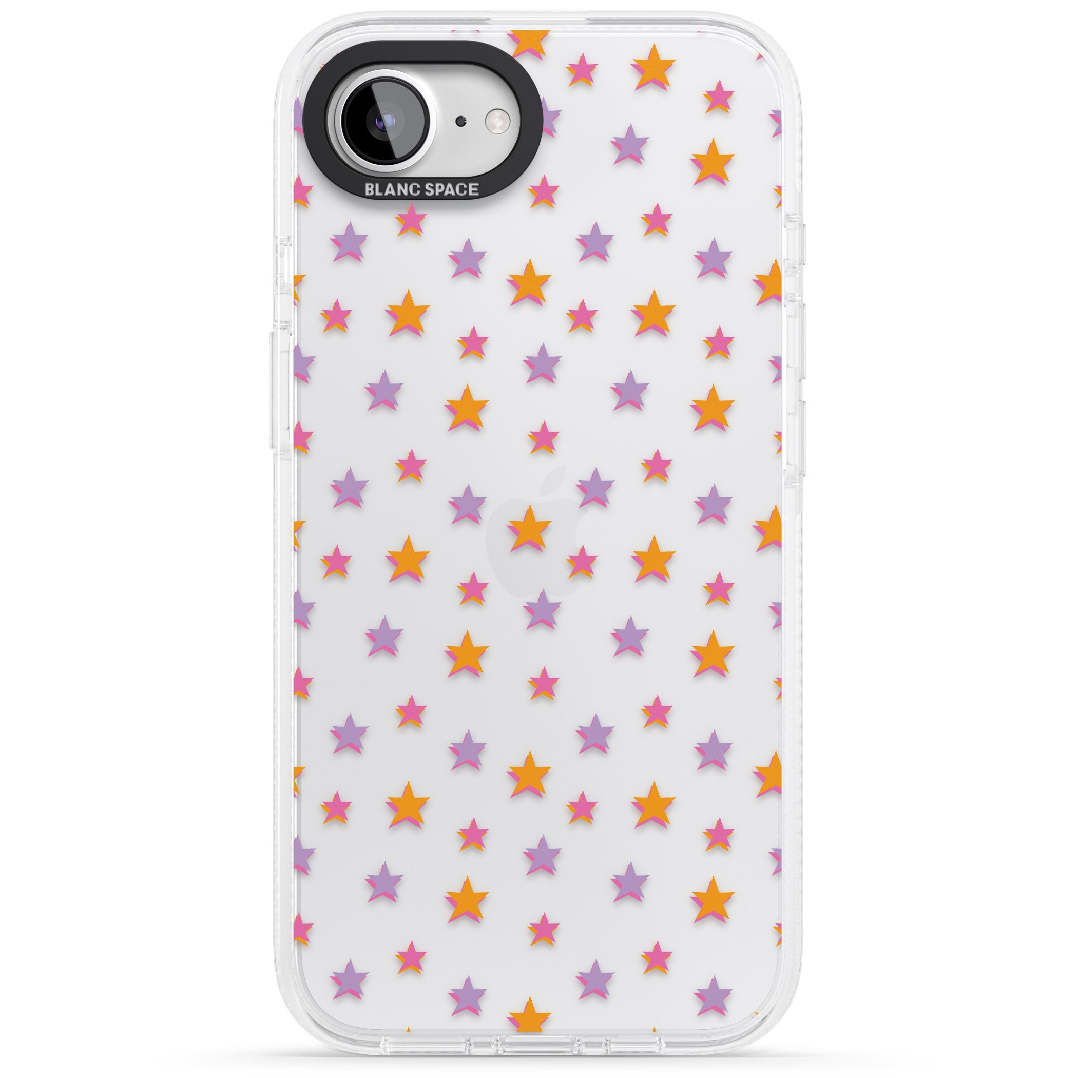 Spangling Stars Pattern iPhone 16e Clear Case Impact Air - Blanc Space