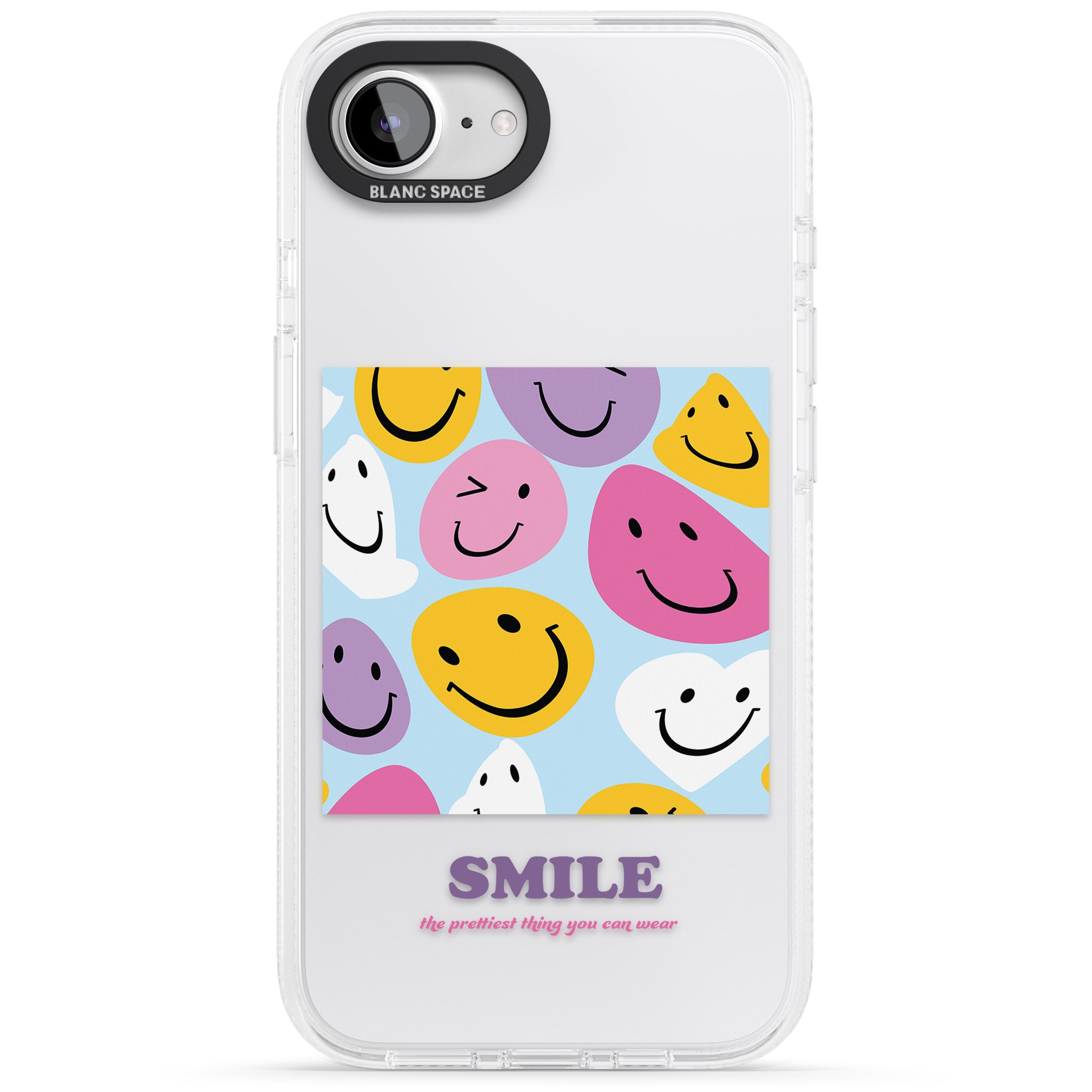A Smile iPhone 16e Clear Case Impact Air - Blanc Space