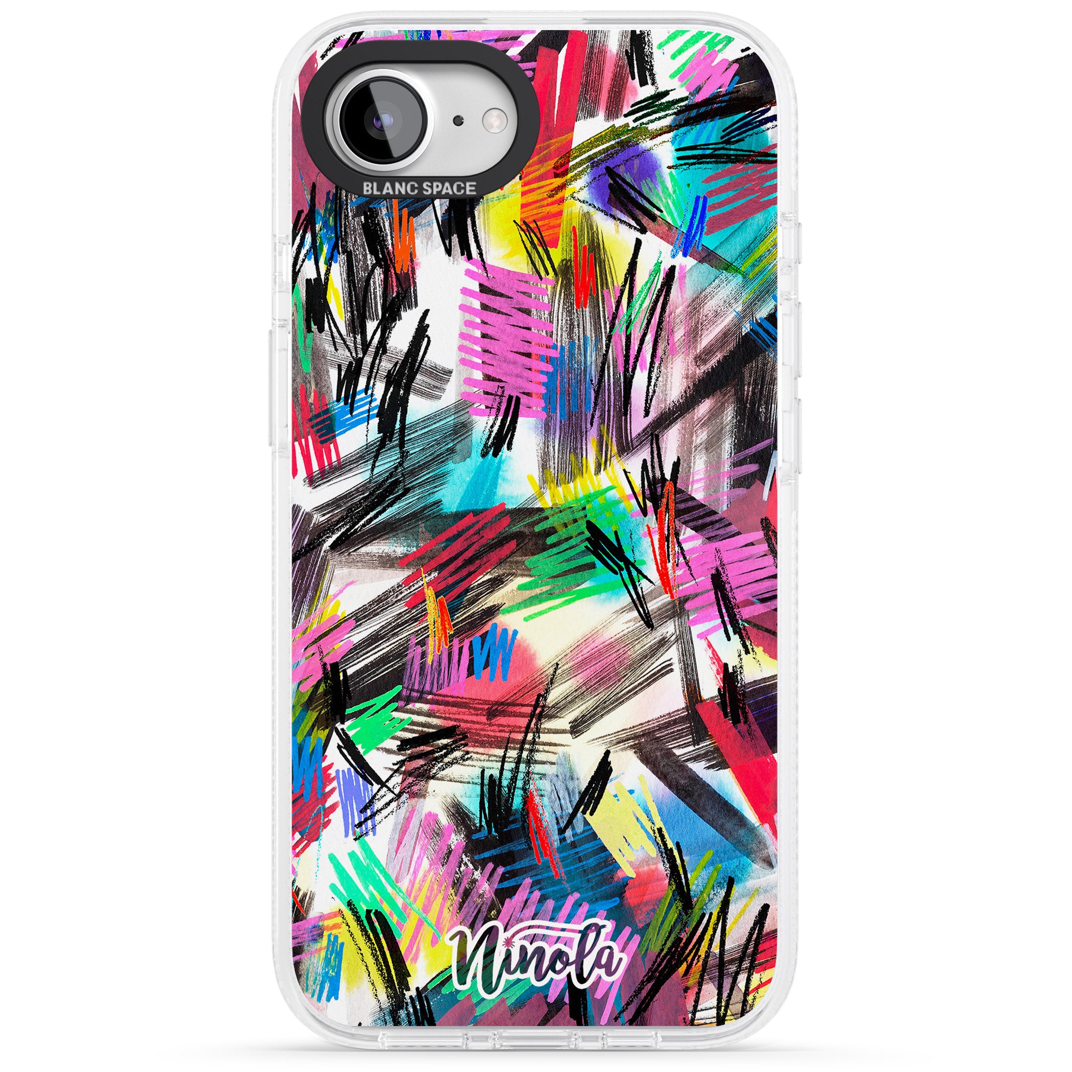 Wild Strokes iPhone 16e Clear Case Impact Air - Blanc Space