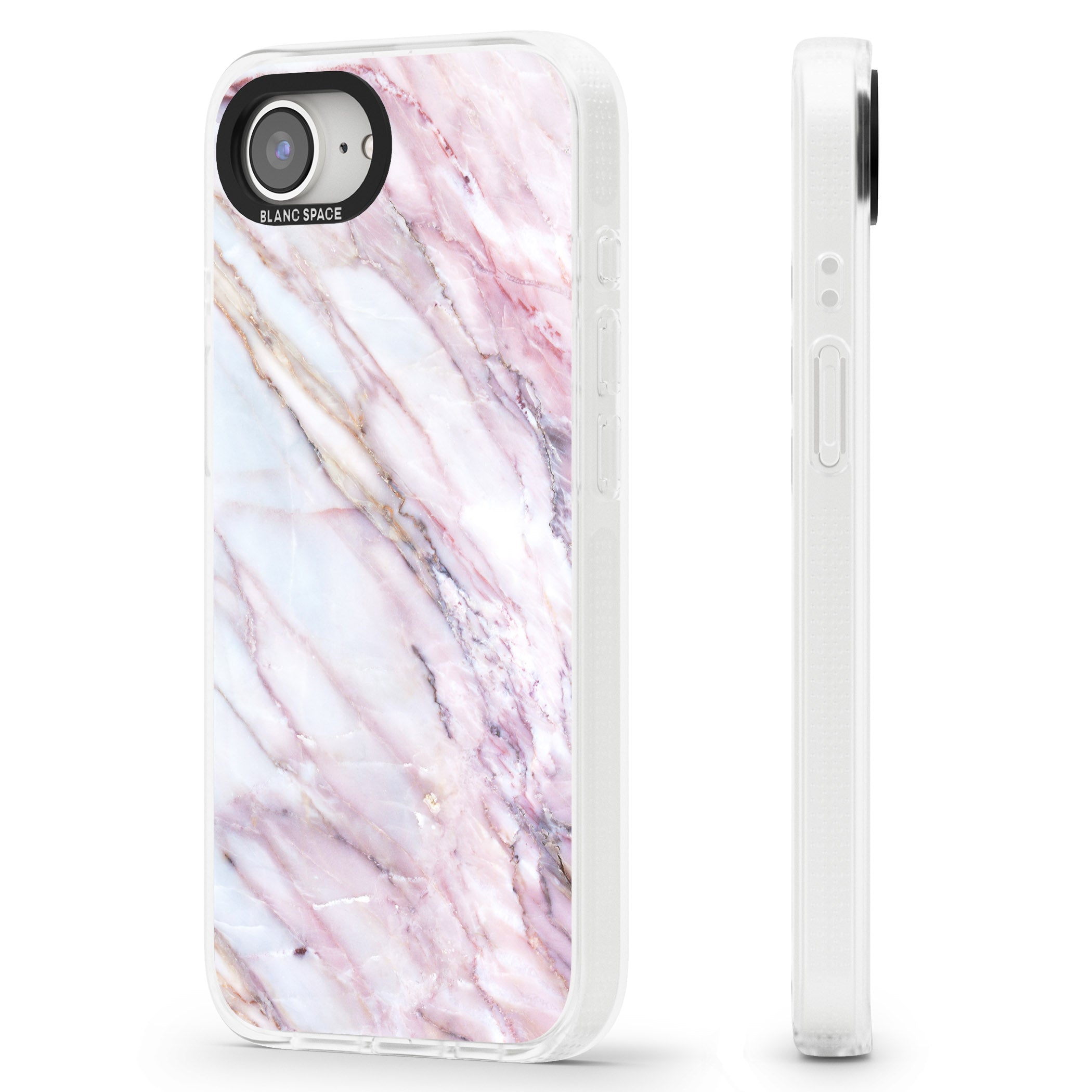 Pink & Purple Marble iPhone 16e Clear Case Impact Air - Blanc Space