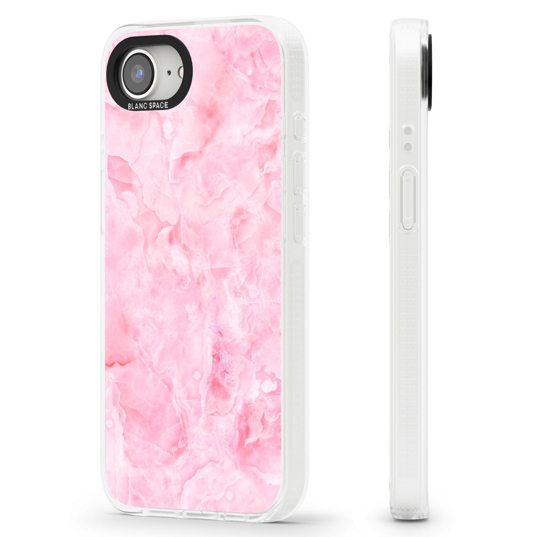 Bright Pink Onyx Marble Texture iPhone 16e Clear Case Impact Air - Blanc Space