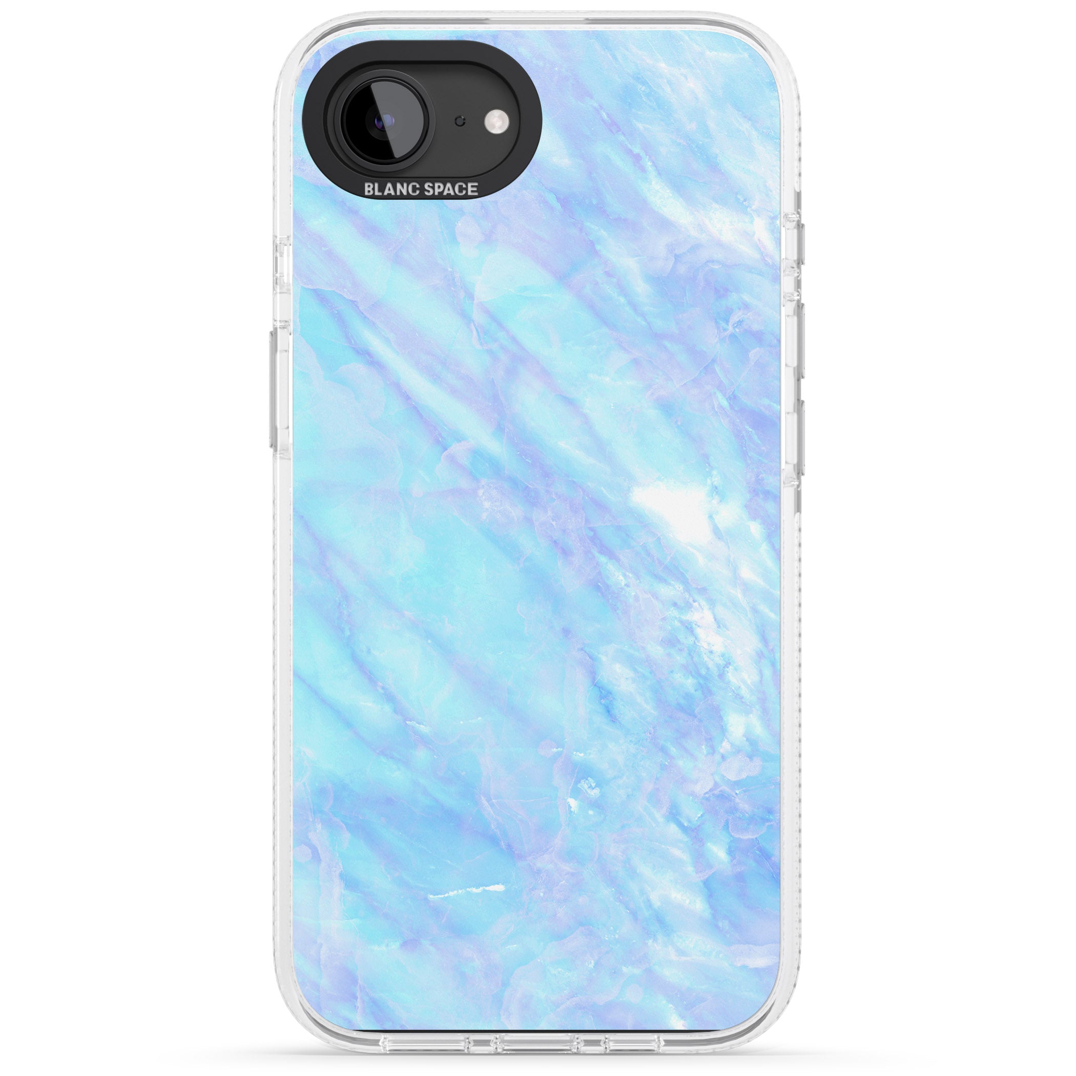Iridescent Crystal Marble iPhone 16e Clear Case Impact Air - Blanc Space