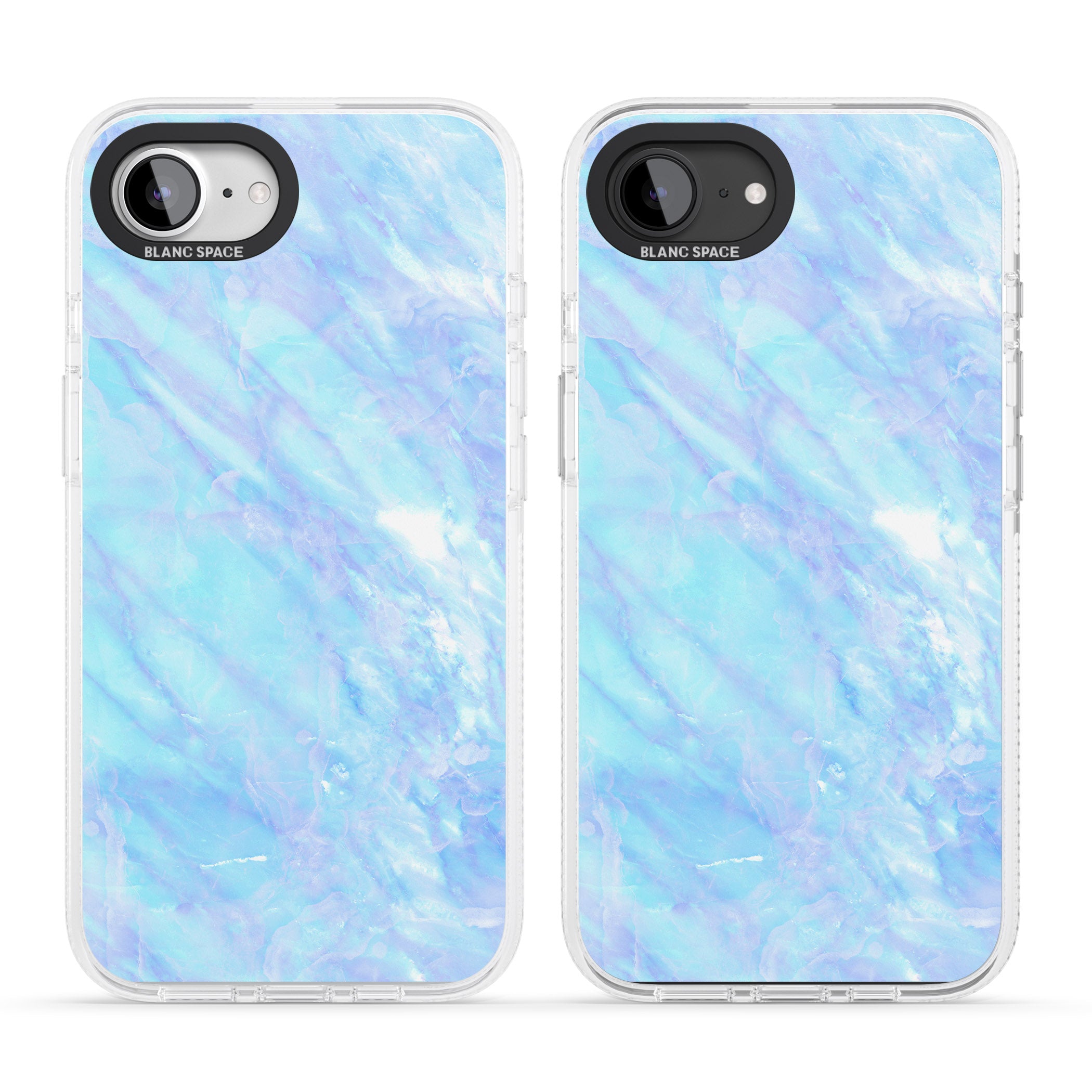 Iridescent Crystal Marble iPhone 16e Clear Case Impact Air - Blanc Space