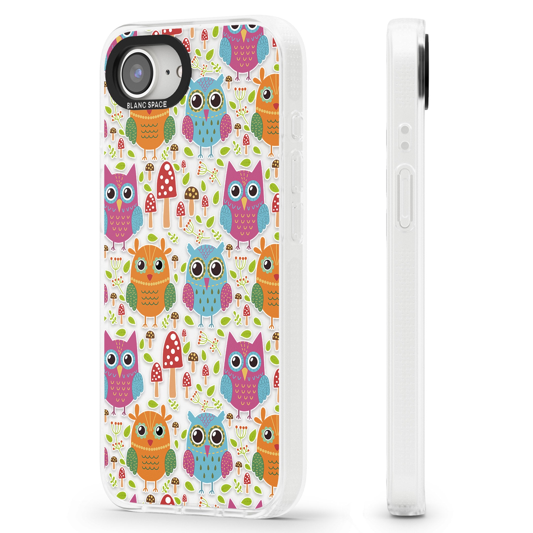 Forrest Owl Clear Pattern iPhone 16e Clear Case Impact Air - Blanc Space