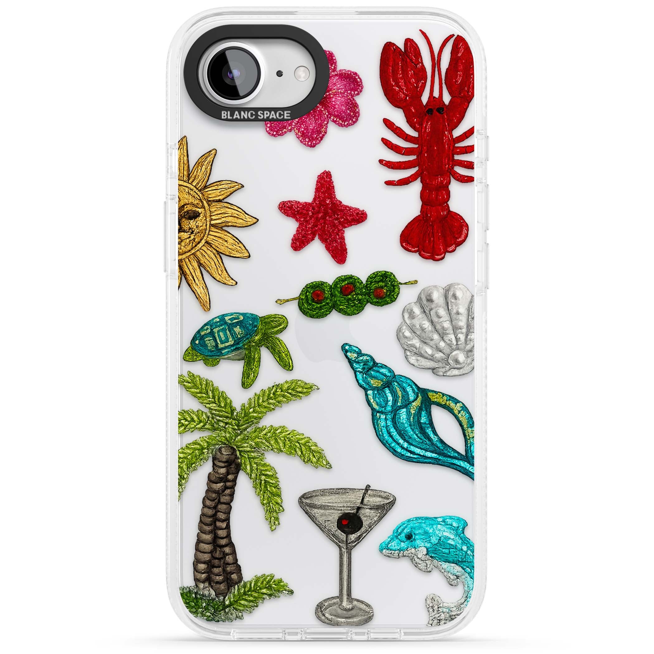 Painted Coastal Pattern coastal iPhone case | Clear Case Impact Air case for iPhone 16e, iPhone 17e
