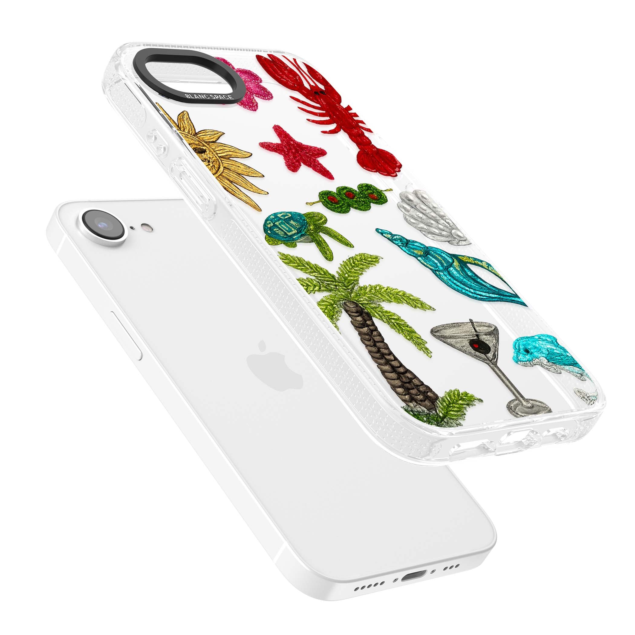 Painted Coastal Pattern coastal iPhone case | Clear Case Impact Air case for iPhone 16e, iPhone 17e