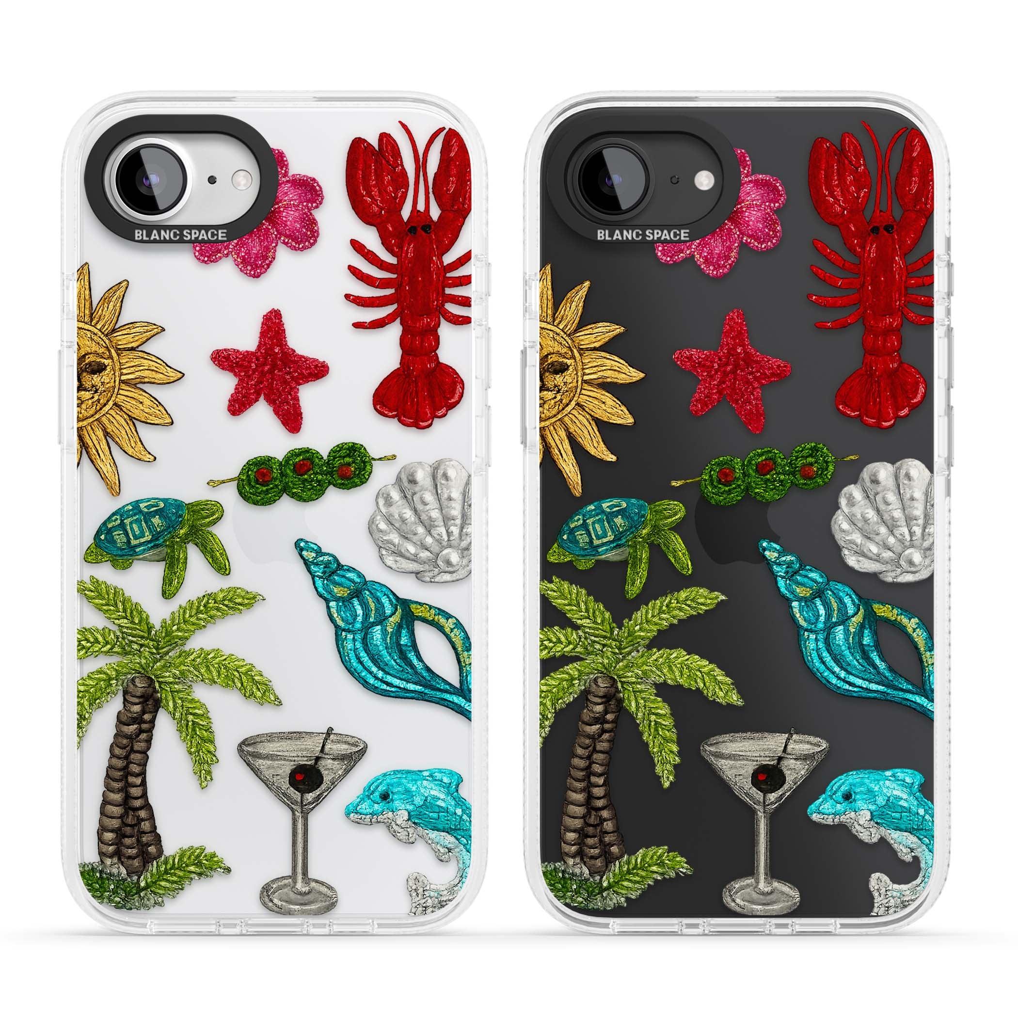 Painted Coastal Pattern coastal iPhone case | Clear Case Impact Air case for iPhone 16e, iPhone 17e