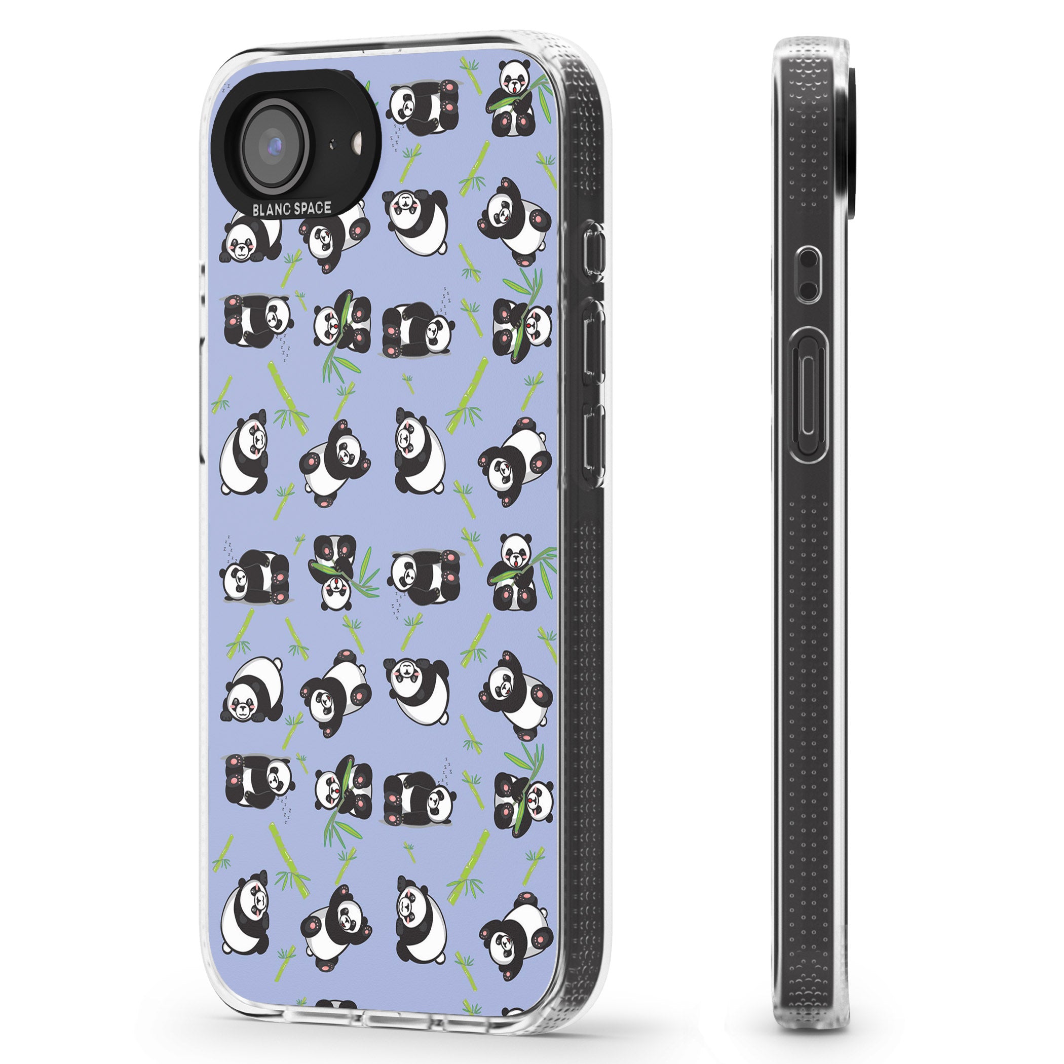 Panda Pattern iPhone 16e Clear Case Impact Air - Blanc Space
