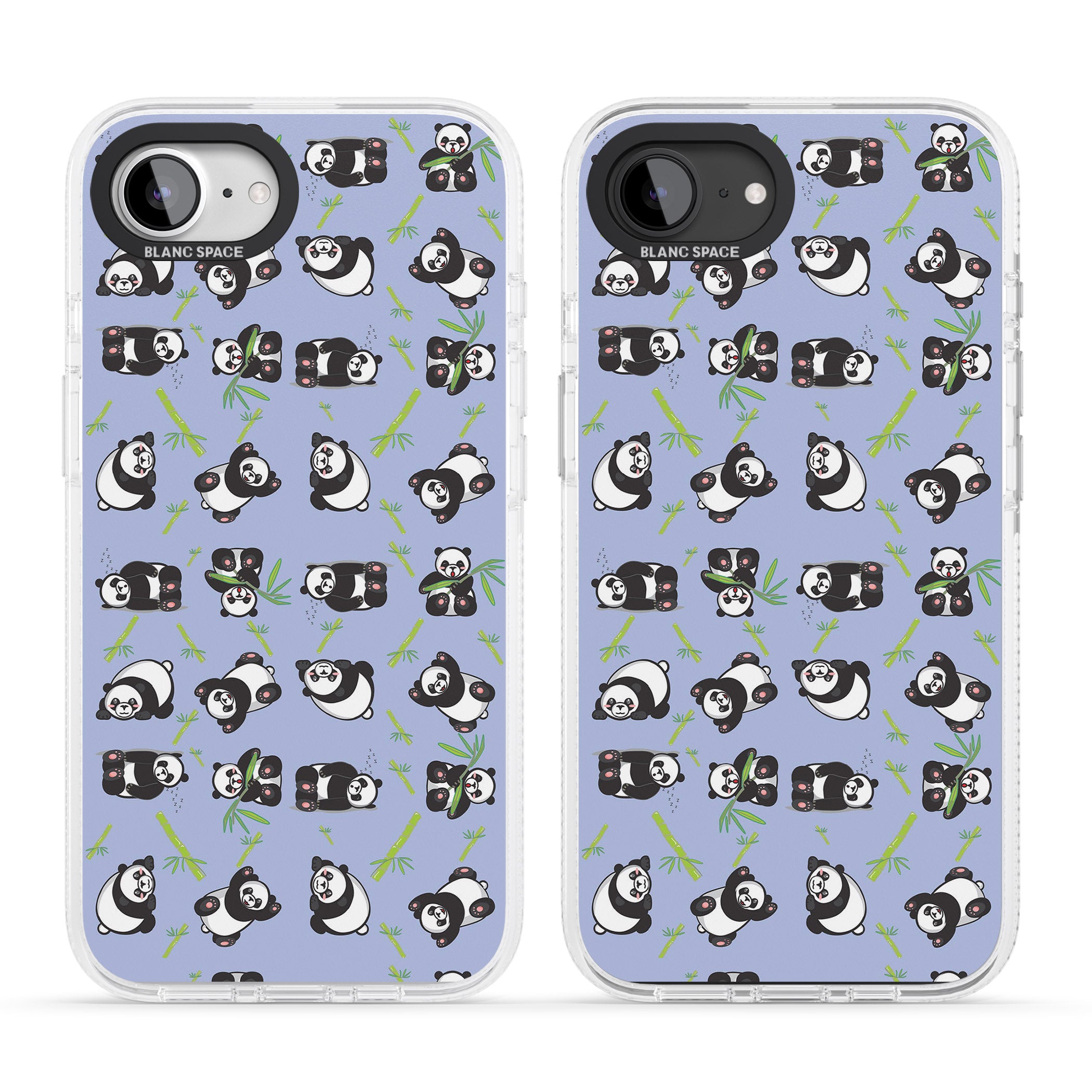 Panda Pattern iPhone 16e Clear Case Impact Air - Blanc Space