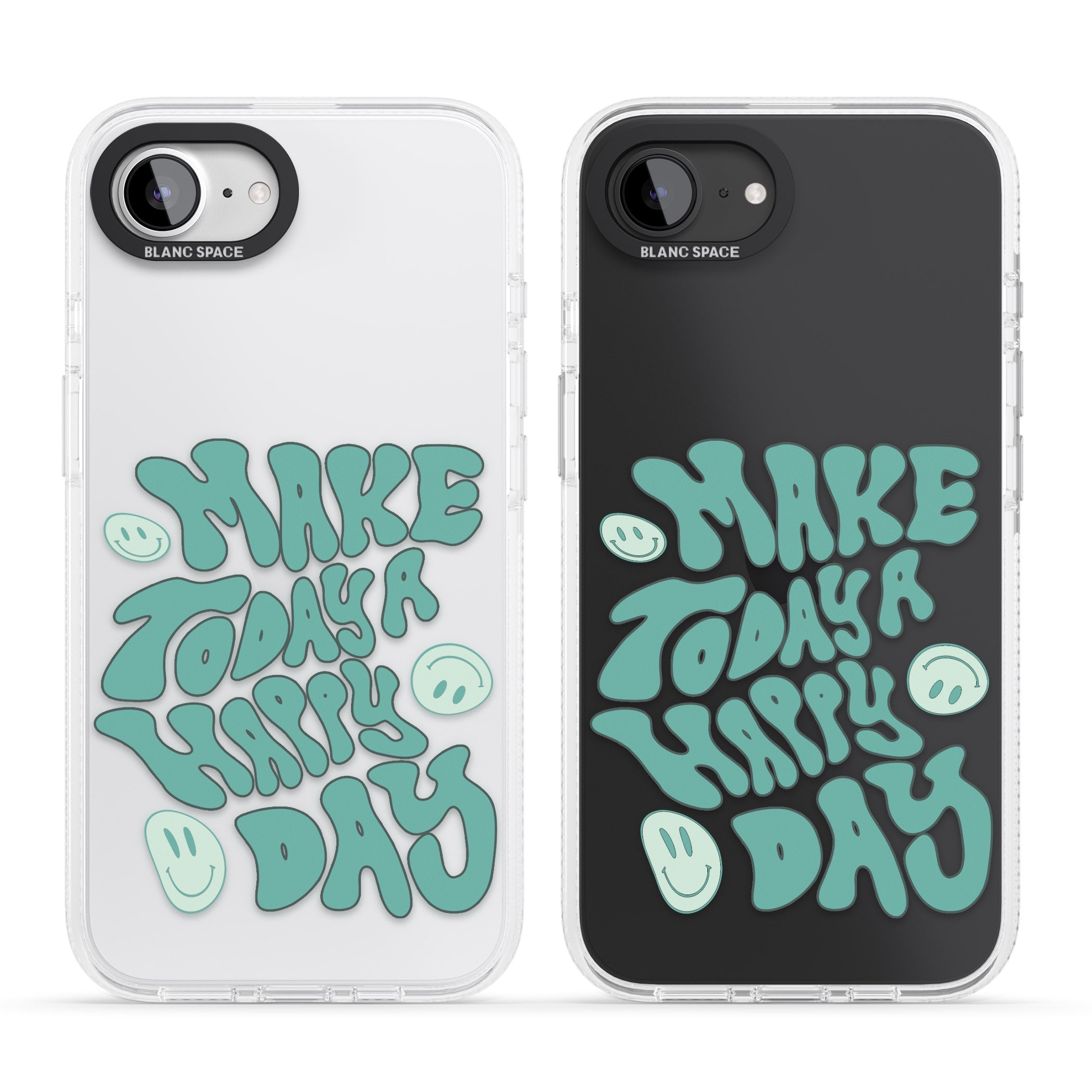 Make Today A Happy Day iPhone 16e Clear Case Impact Air - Blanc Space