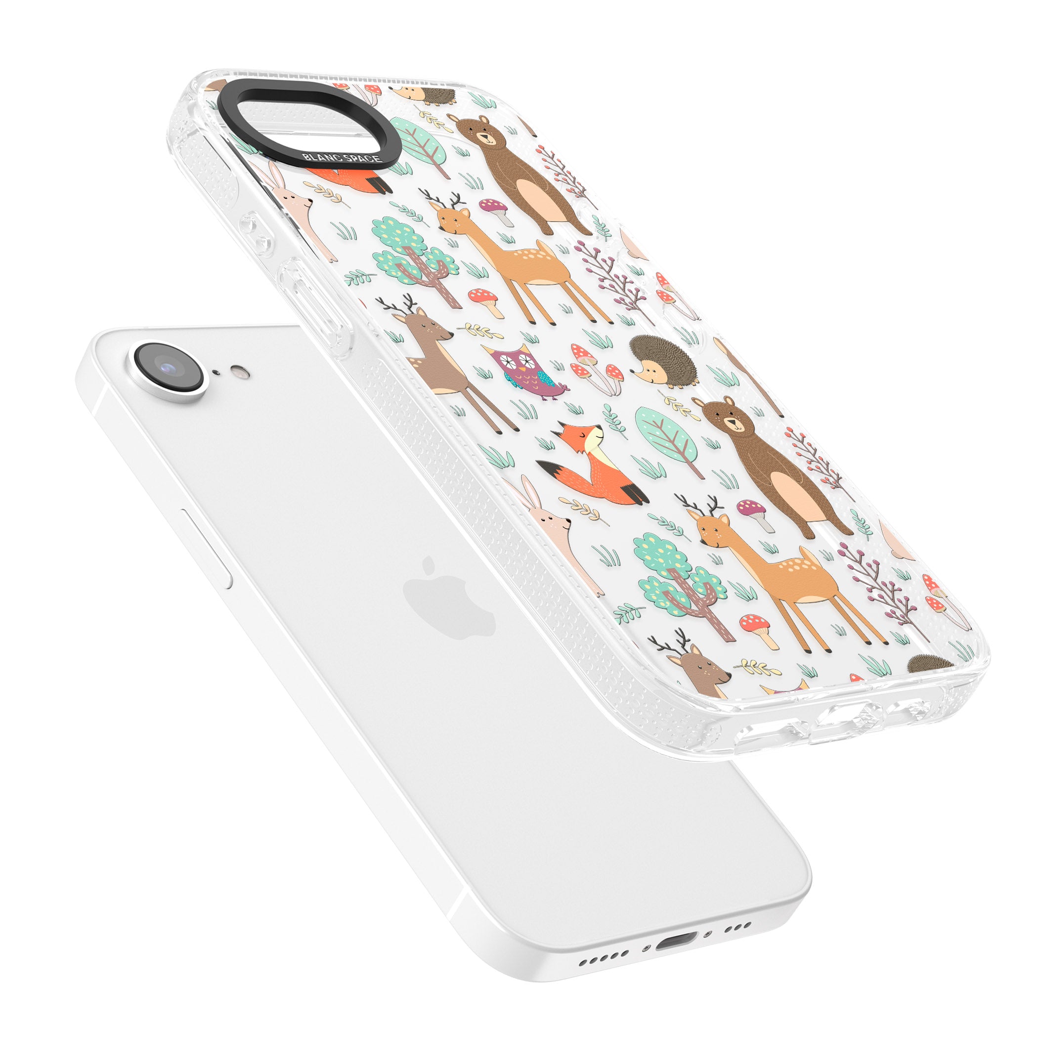 Wildlife Pattern iPhone 16e Clear Case Impact Air - Blanc Space