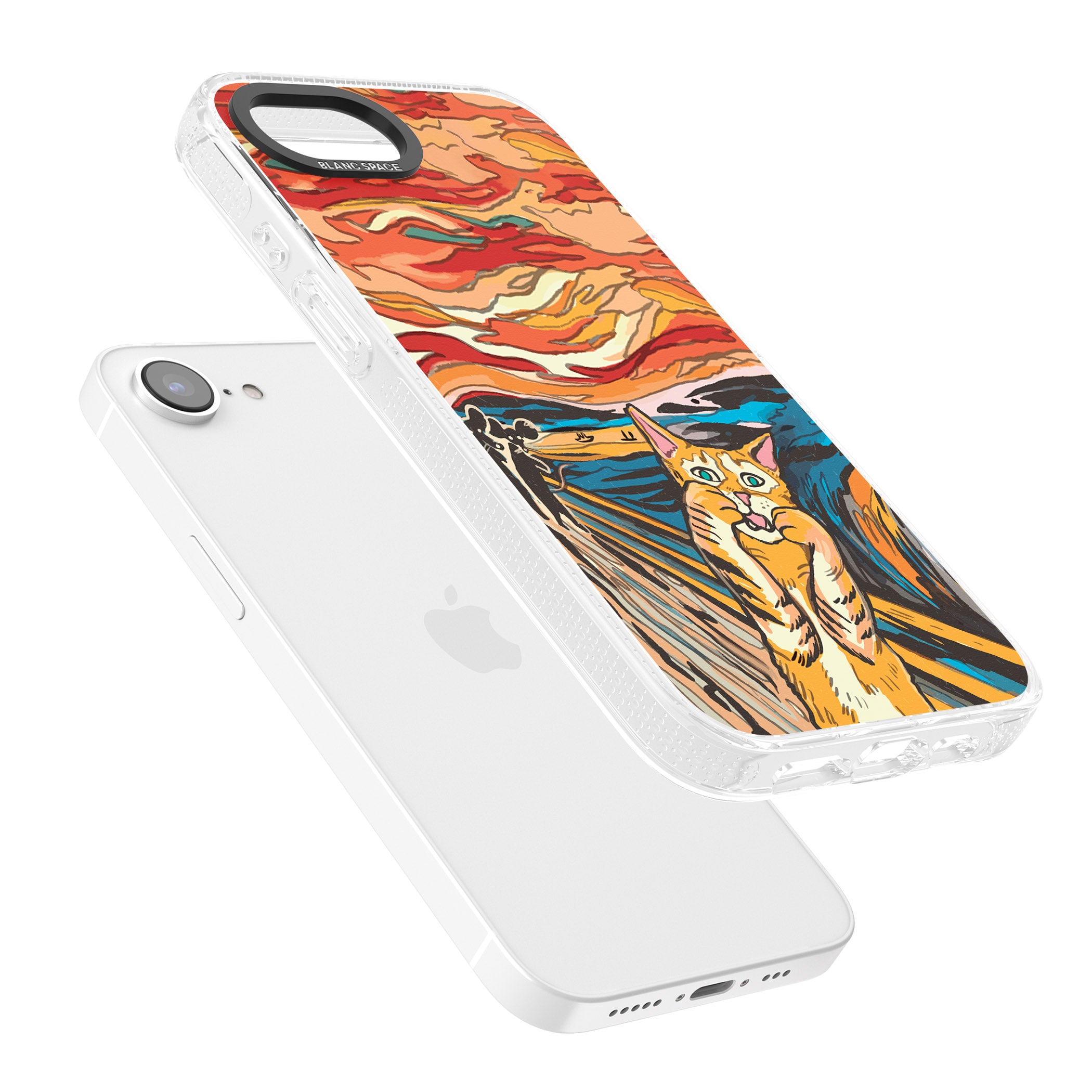The Meow iPhone 16e Clear Case Impact Air - Blanc Space