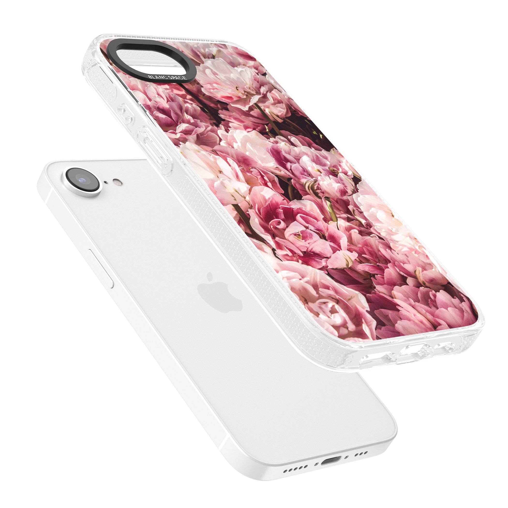 Pink Peonies iPhone 16e Clear Case Impact Air - Blanc Space