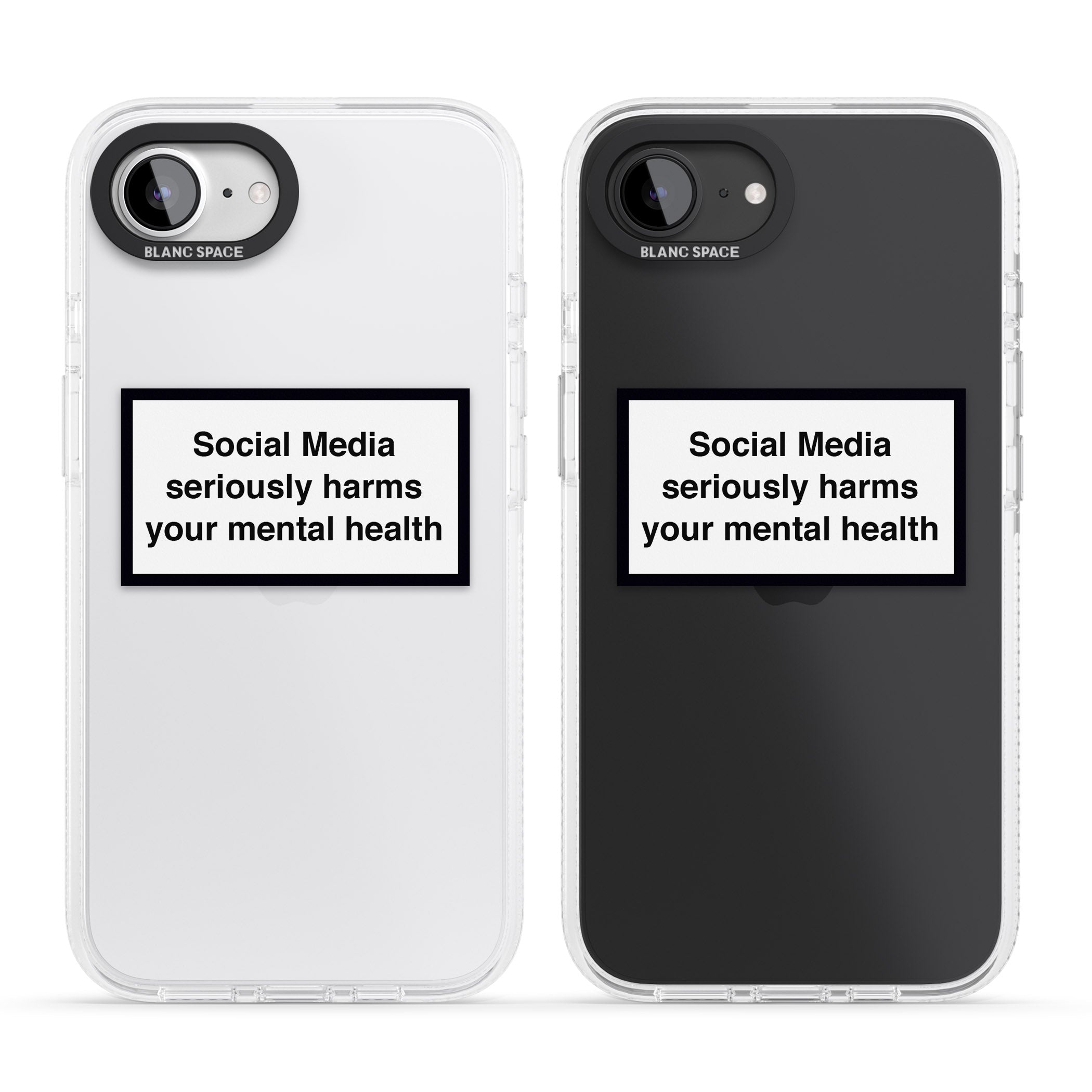 Social Media Quote iPhone 16e Clear Case Impact Air - Blanc Space