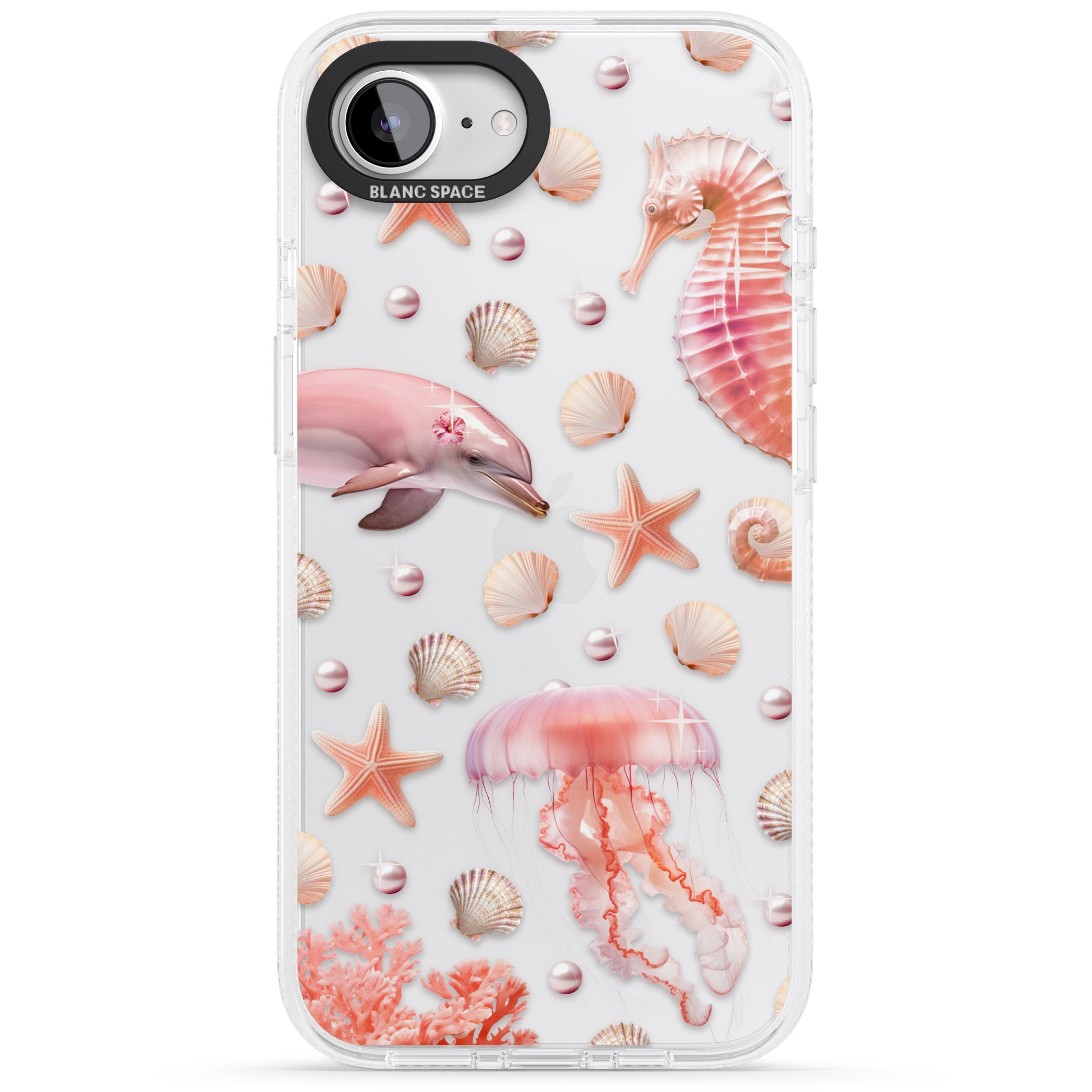 Pink Sealife iPhone 16e Clear Case Impact Air - Blanc Space
