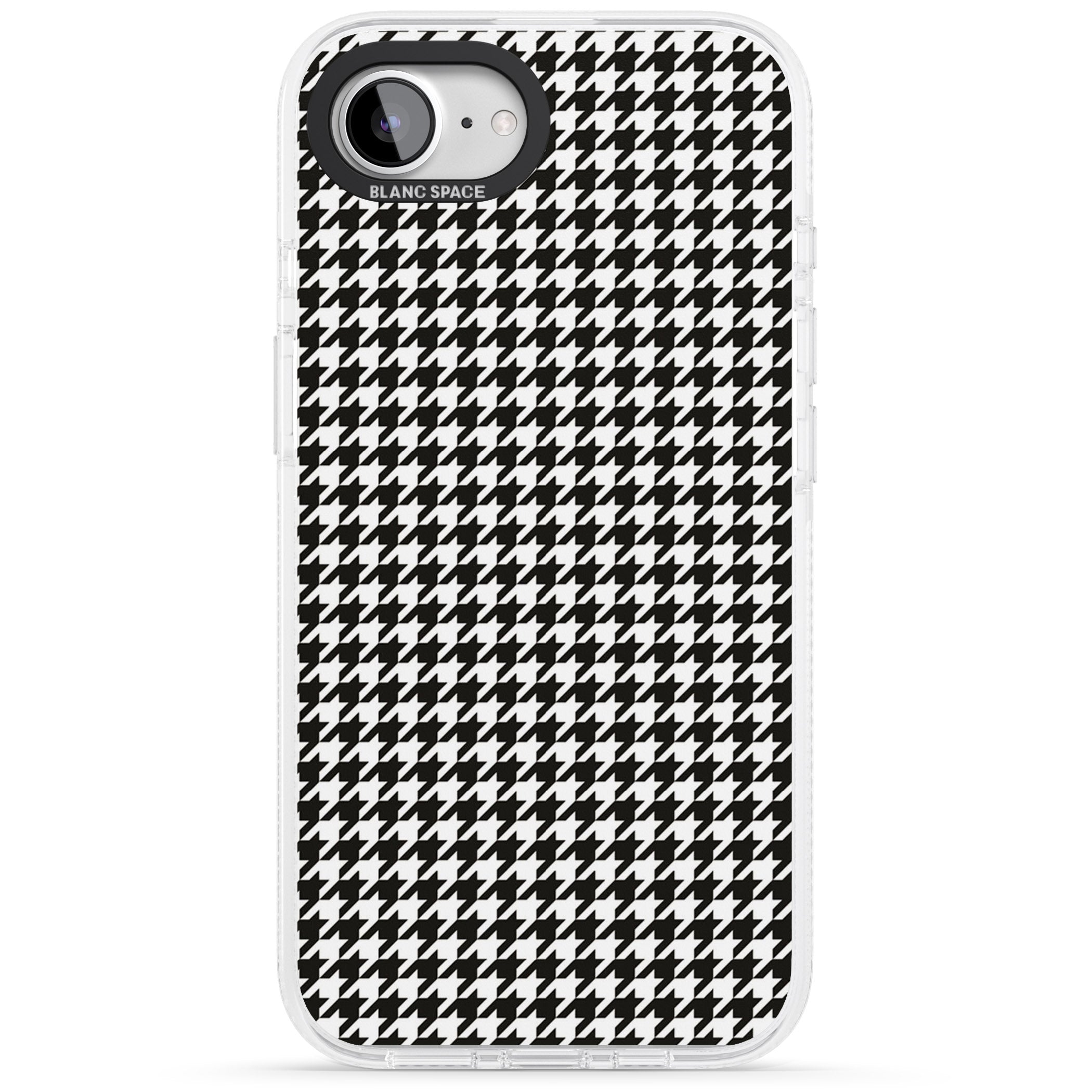 Chic Houndstooth Check iPhone 16e Clear Case Impact Air - Blanc Space