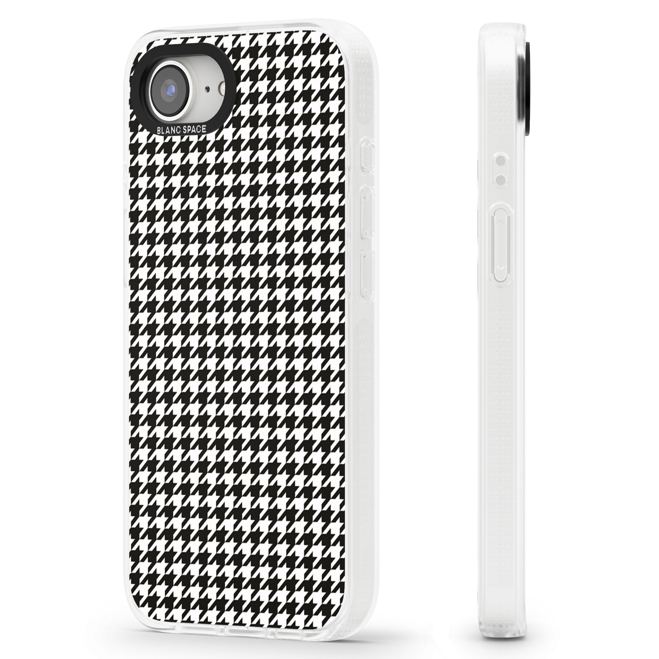 Chic Houndstooth Check iPhone 16e Clear Case Impact Air - Blanc Space