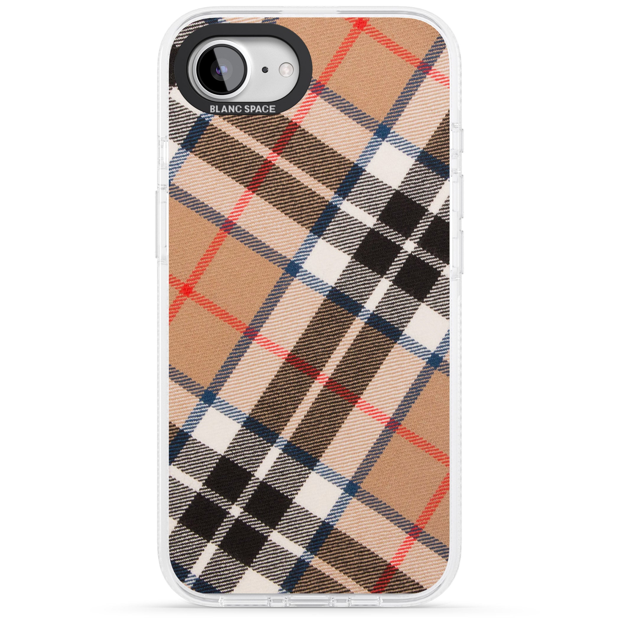 Haymarket Check iPhone 16e Clear Case Impact Air - Blanc Space