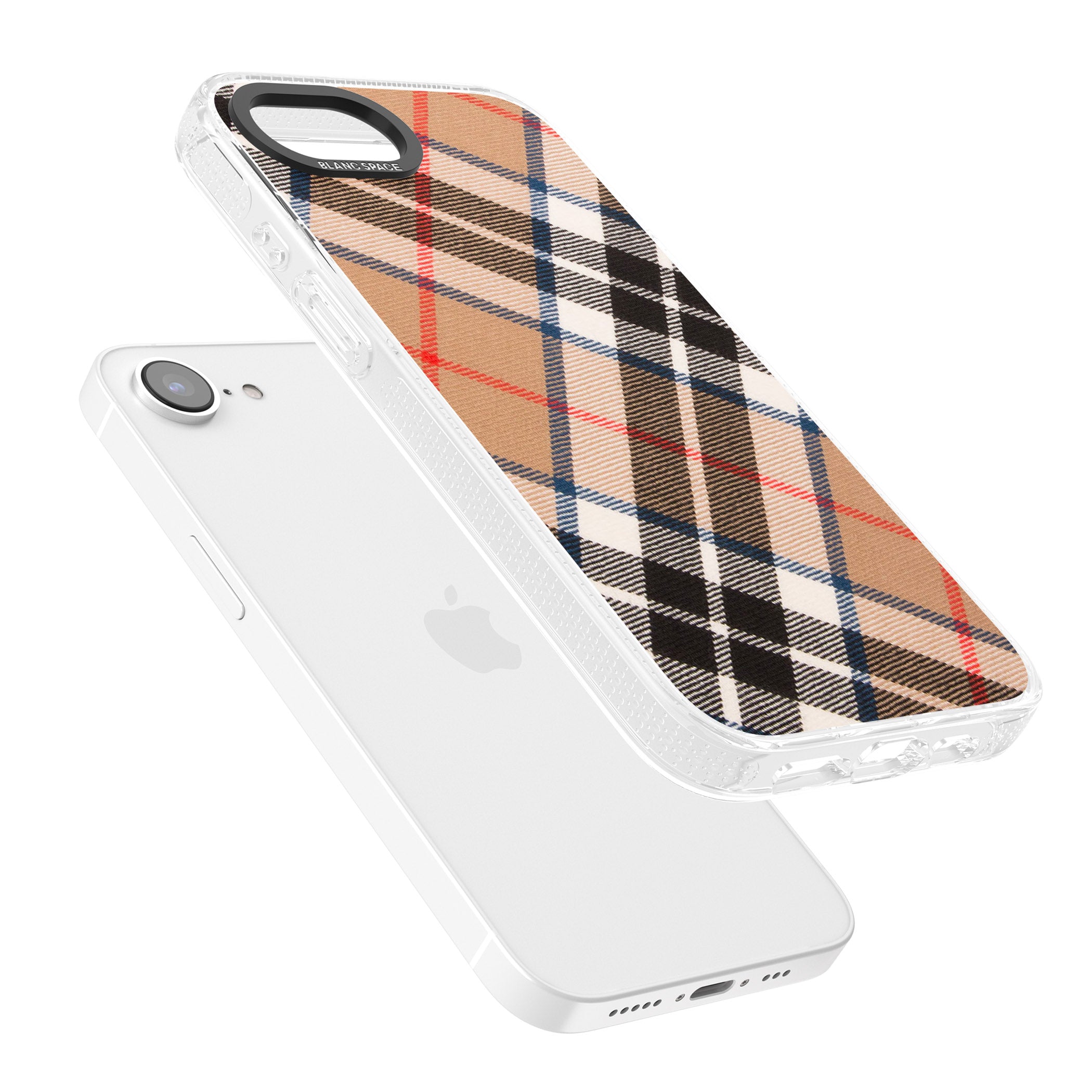 Haymarket Check iPhone 16e Clear Case Impact Air - Blanc Space