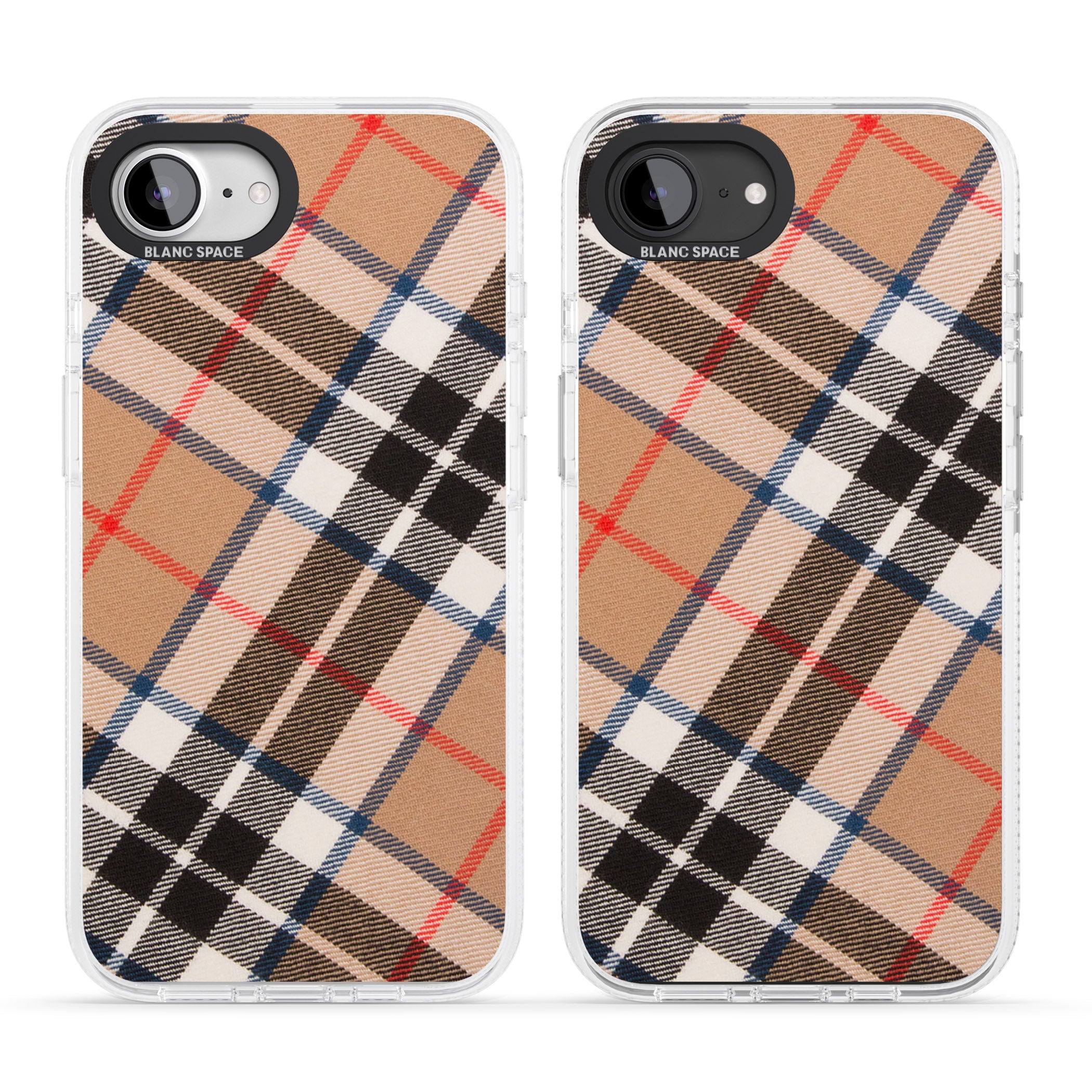 Haymarket Check iPhone 16e Clear Case Impact Air - Blanc Space