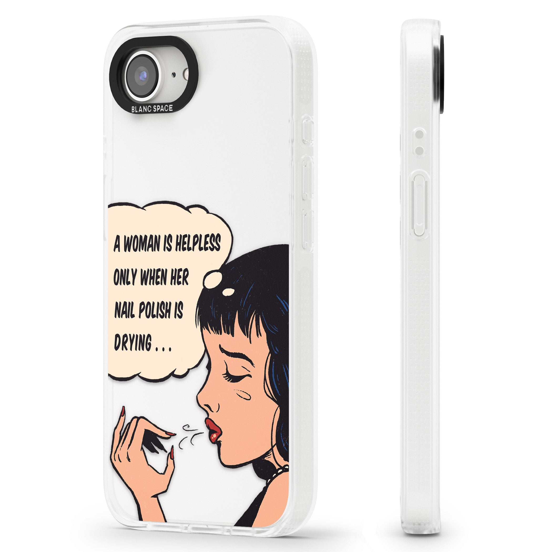 Drying Nails - Pop Art iPhone 16e Clear Case Impact Air - Blanc Space