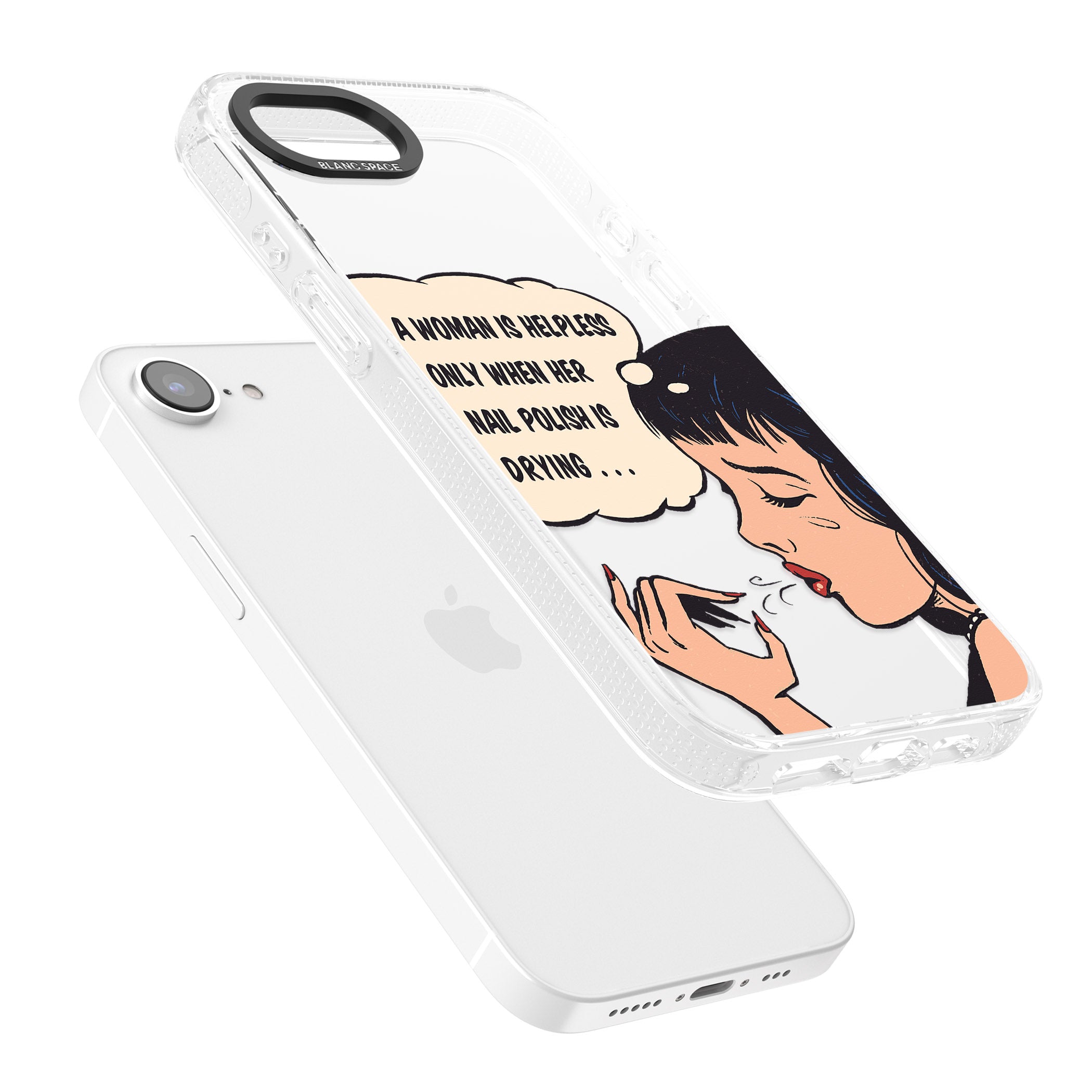 Drying Nails - Pop Art iPhone 16e Clear Case Impact Air - Blanc Space