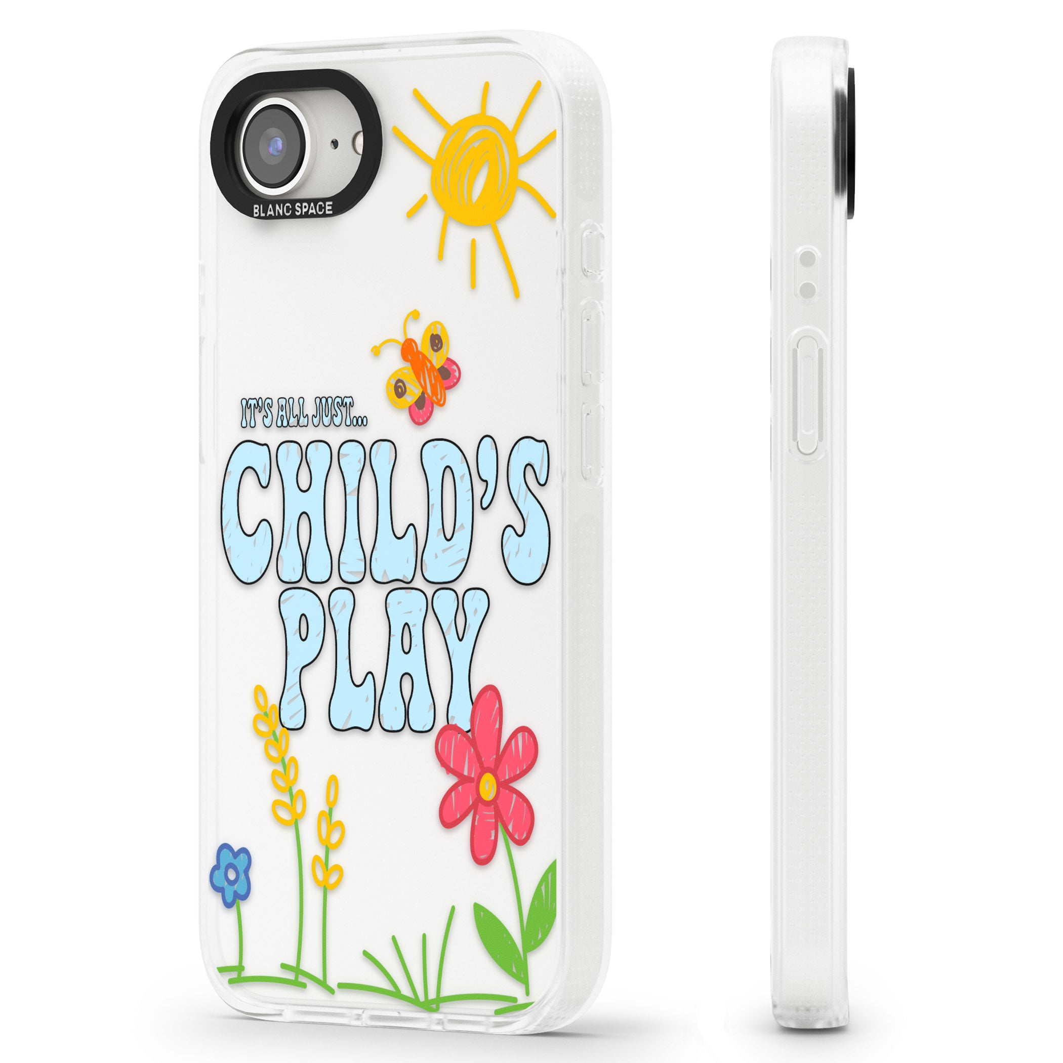 Child's Play iPhone 16e Clear Case Impact Air - Blanc Space