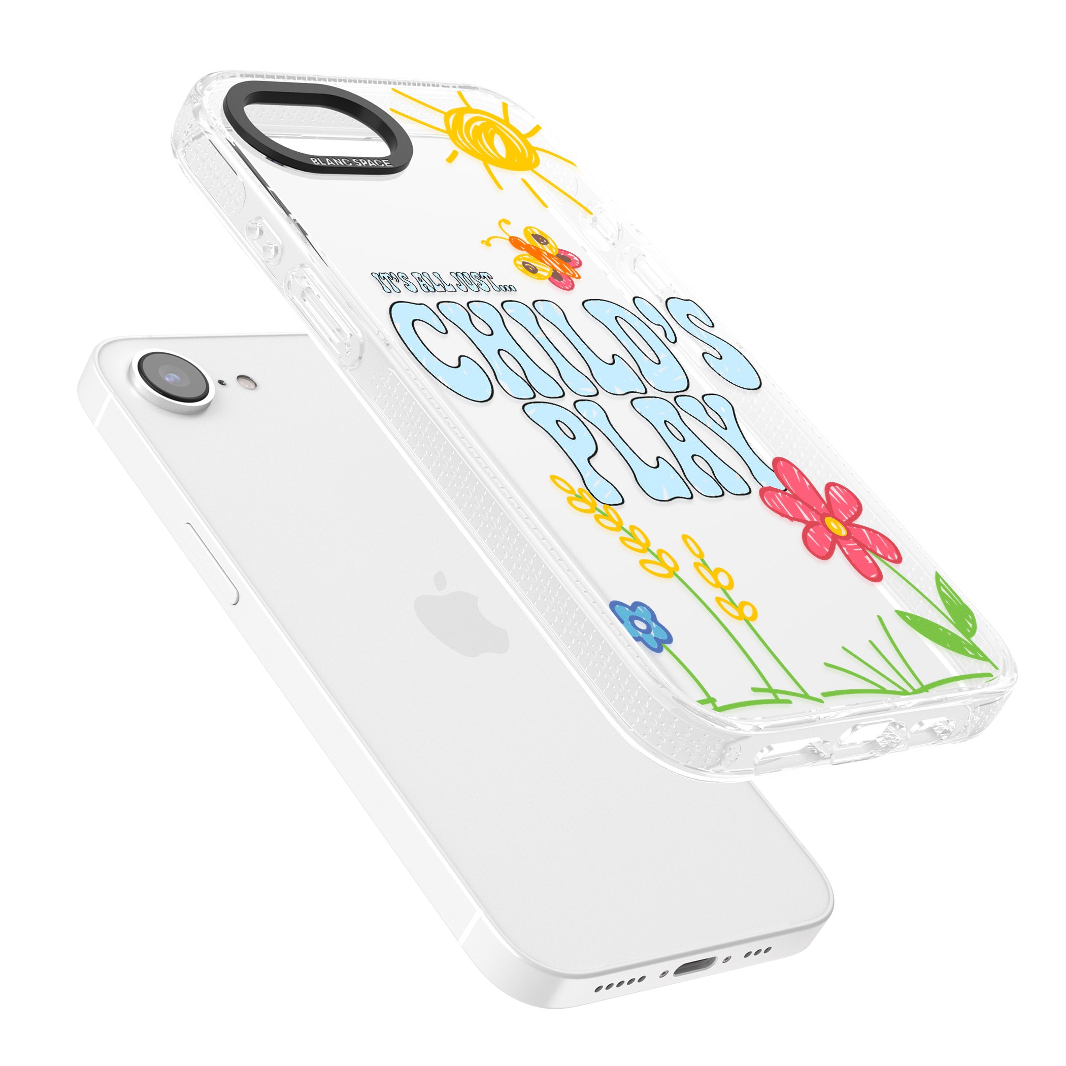 Child's Play iPhone 16e Clear Case Impact Air - Blanc Space