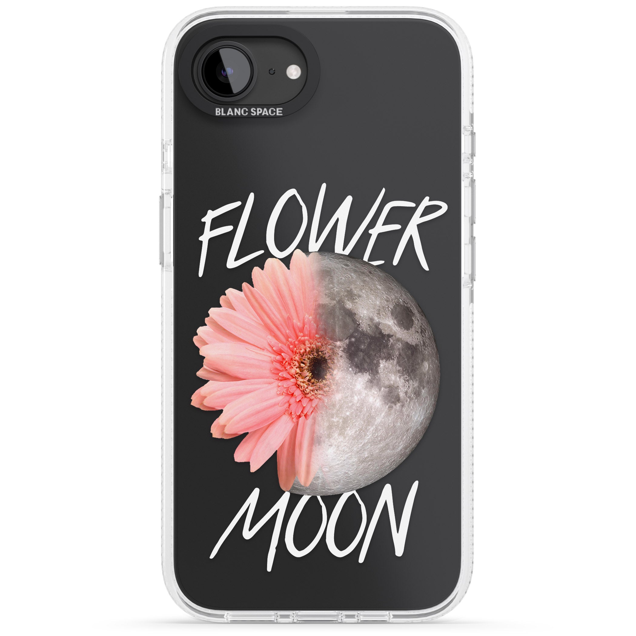 Flower Moon iPhone 16e Clear Case Impact Air - Blanc Space