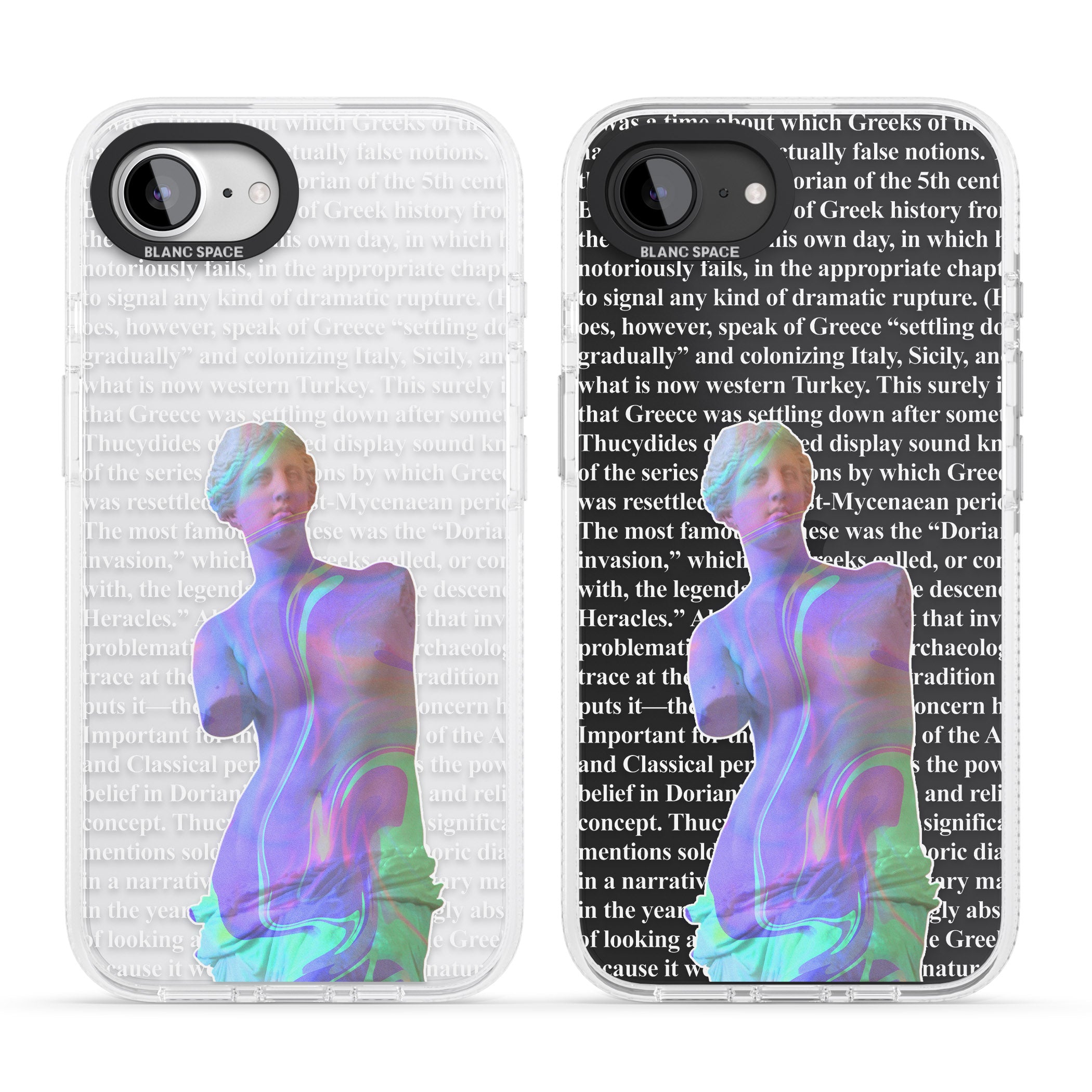 Iridescent De Milo iPhone 16e Clear Case Impact Air - Blanc Space