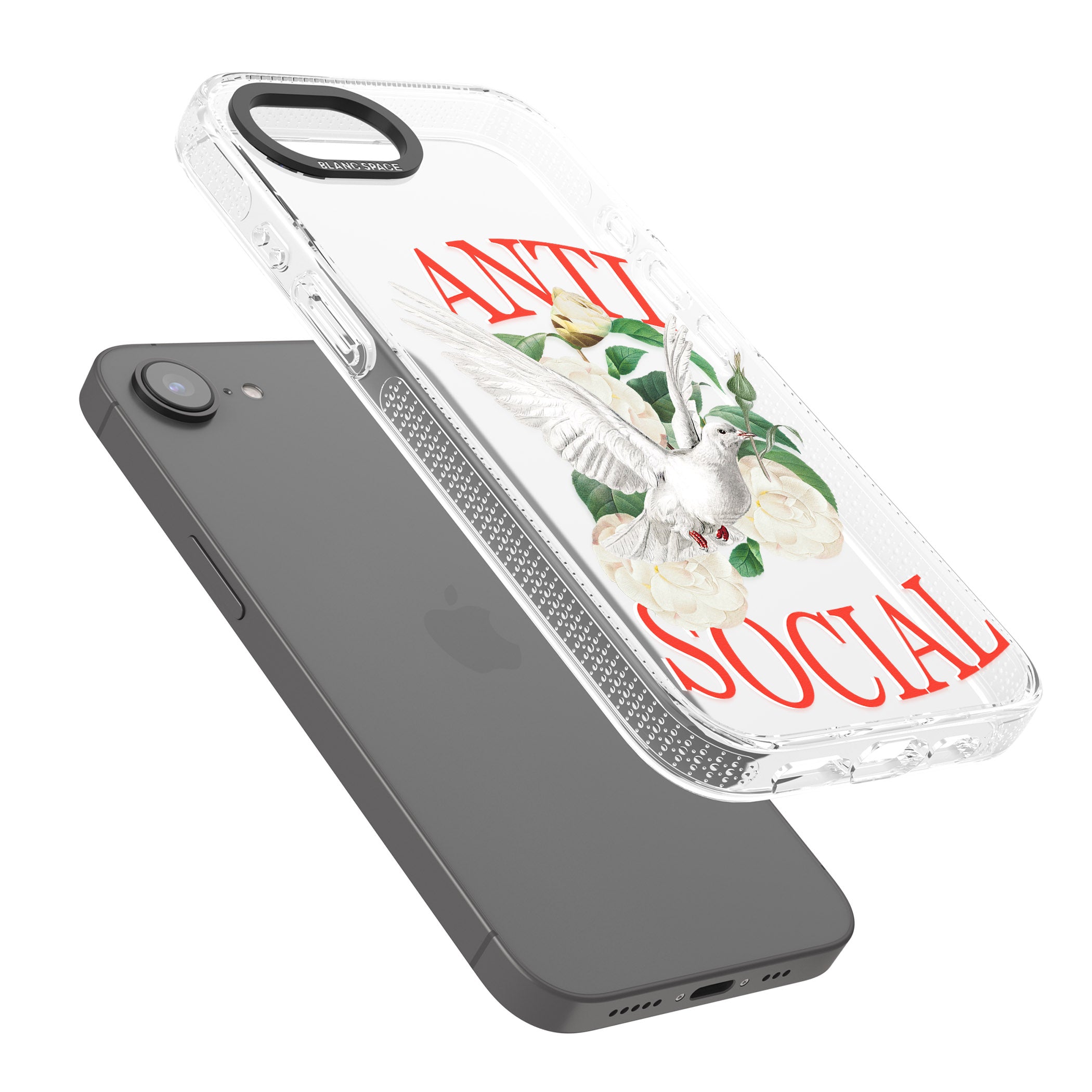 Anti-Social iPhone 16e Clear Case Impact Air - Blanc Space