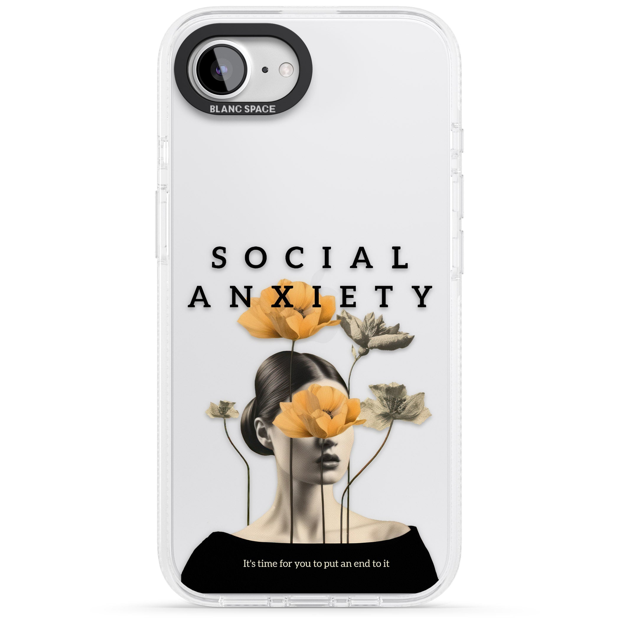 Social Anxiety iPhone 16e Clear Case Impact Air - Blanc Space