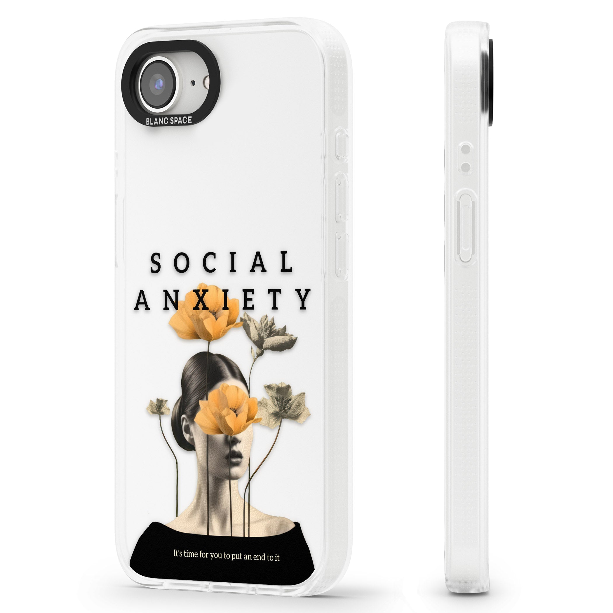 Social Anxiety iPhone 16e Clear Case Impact Air - Blanc Space